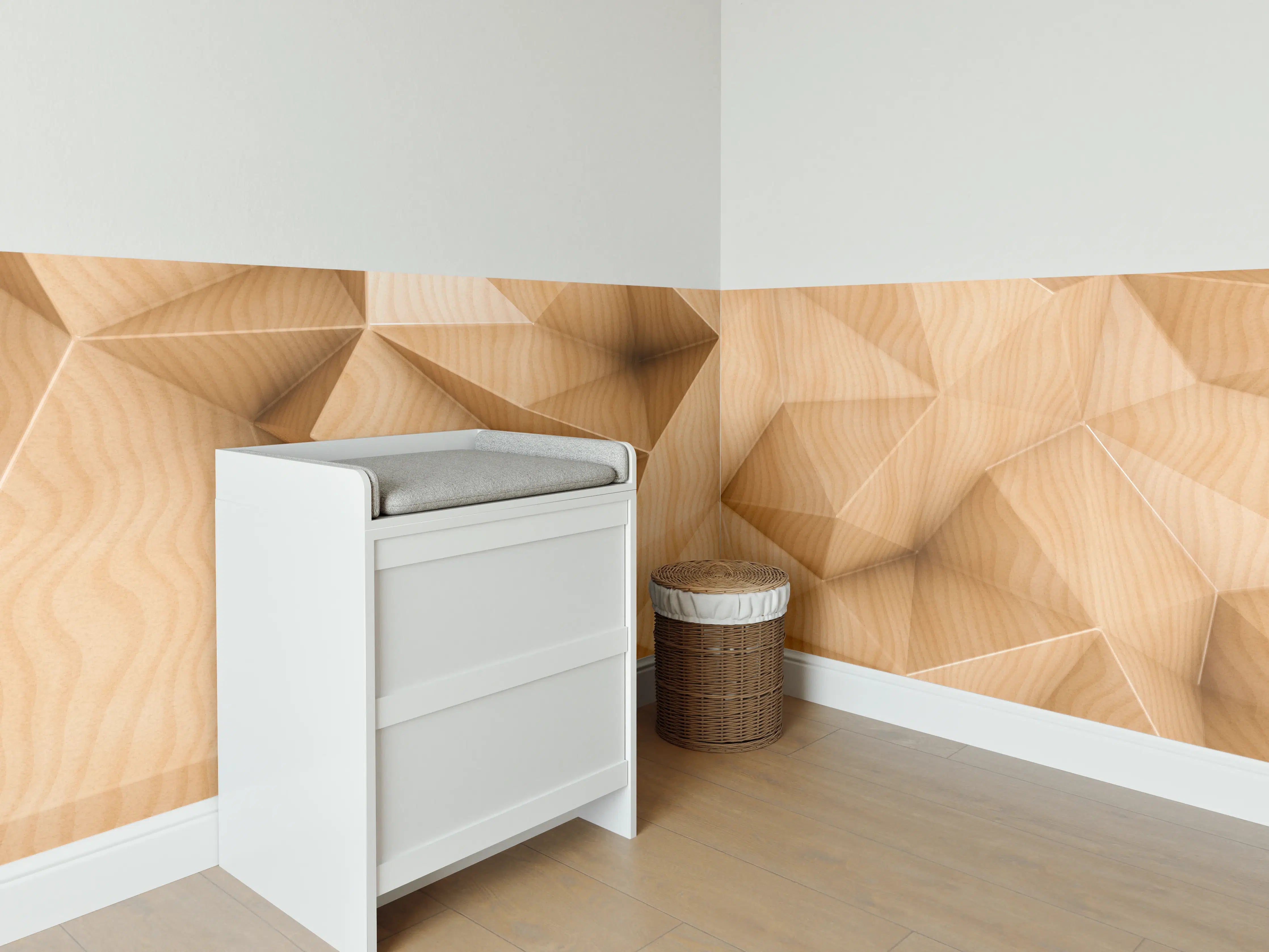 Babyzimmer Wandgestaltung - Polygonaler abstrakter Hintergrund