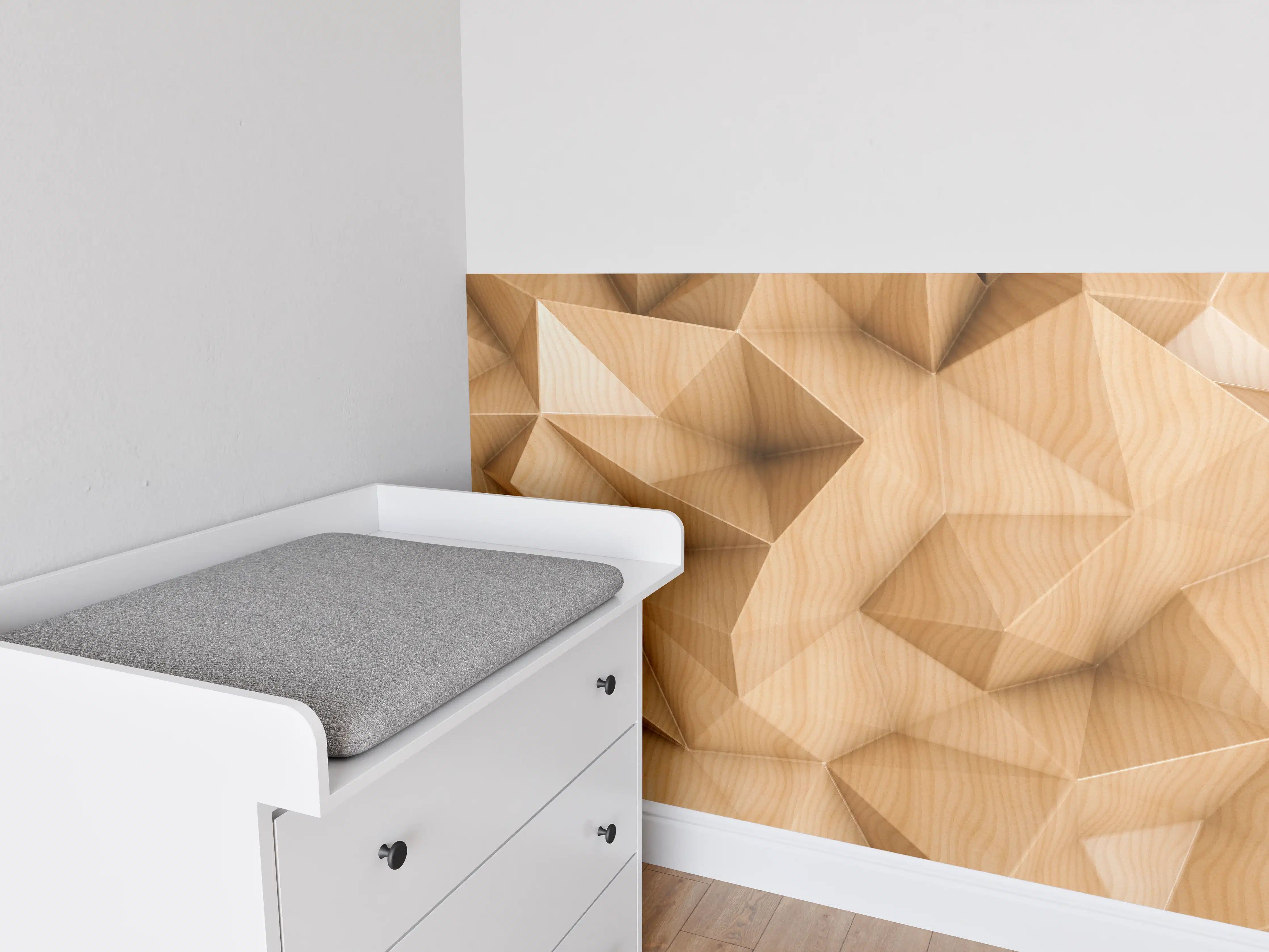 Babyzimmer Wandgestaltung - Polygonaler abstrakter Hintergrund