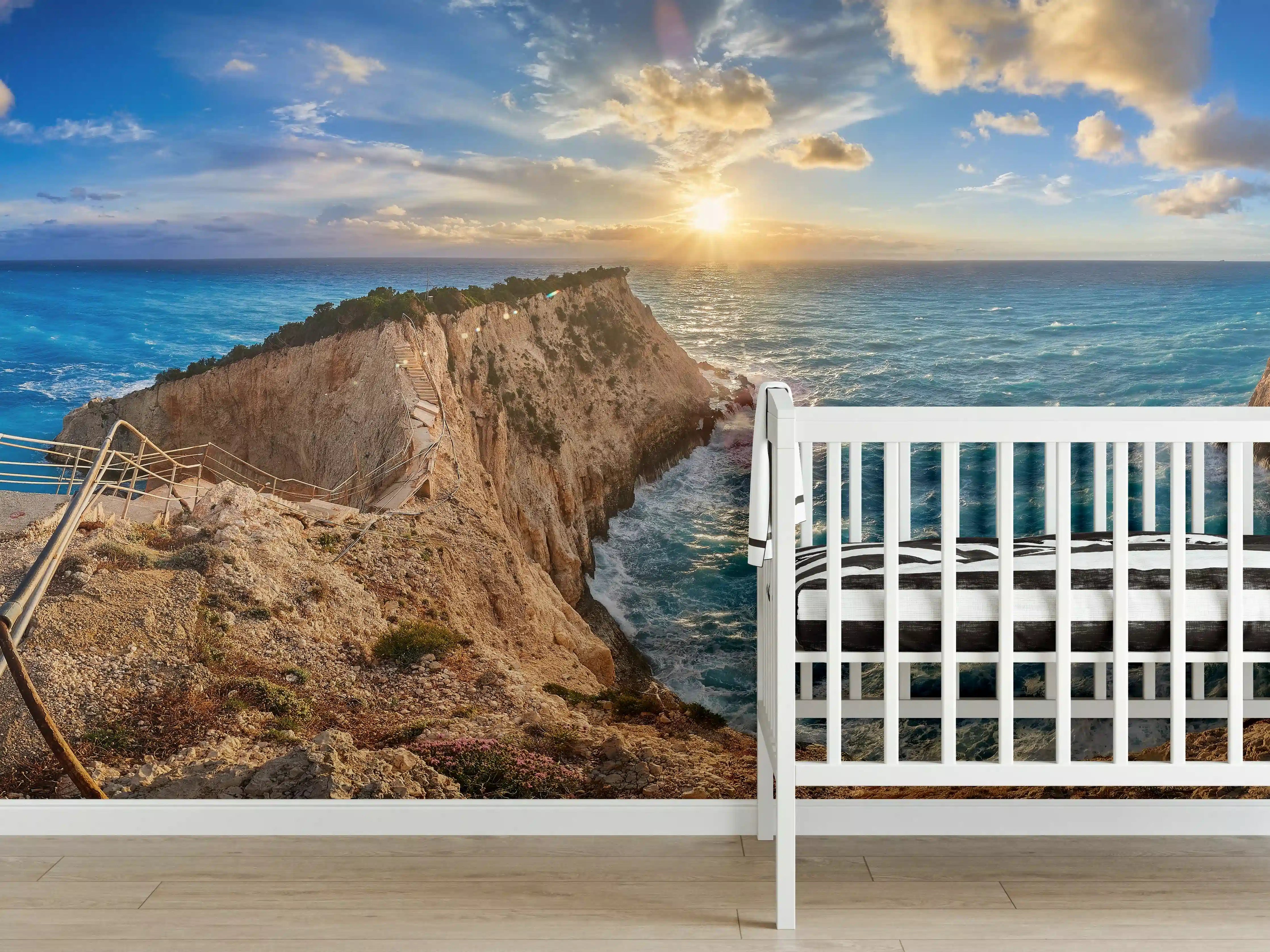 Babyzimmer Wandgestaltung - Porto Katsiki bei Sonnenuntergang