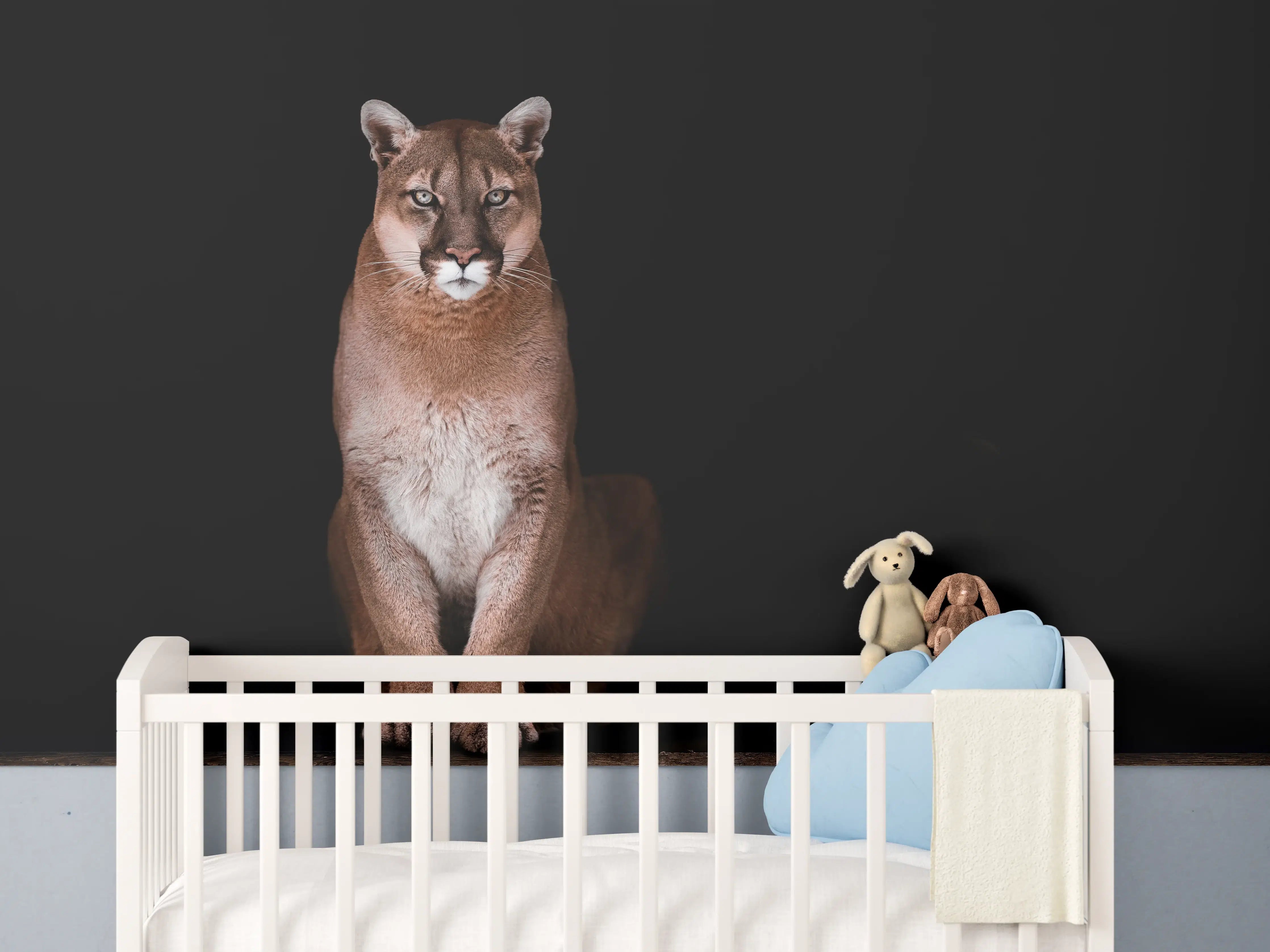 Babyzimmer Wandgestaltung - Porträt des schönen Pumas