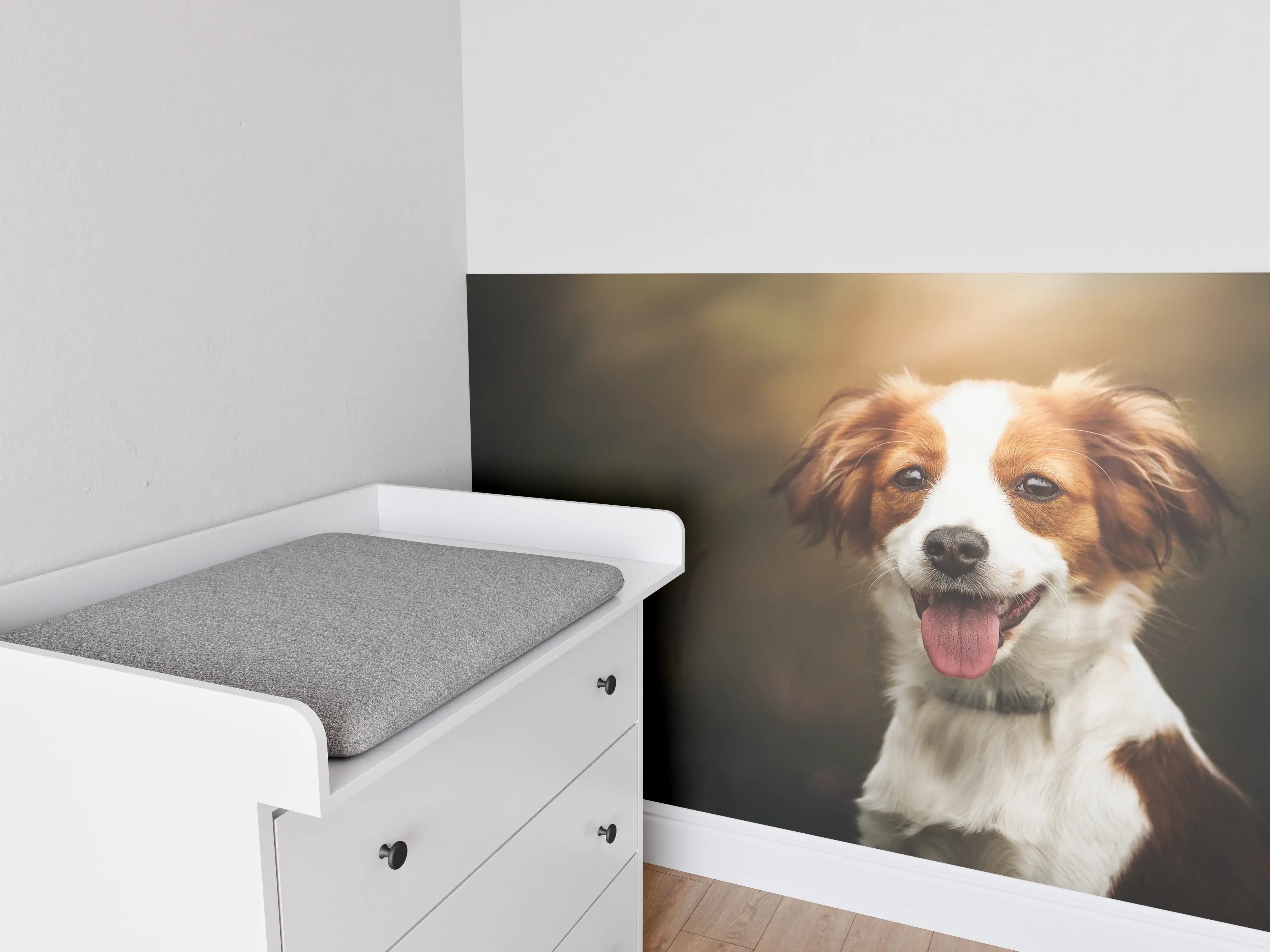 Babyzimmer Wandgestaltung - Porträt eines niedlichen Kooiker-Hundes