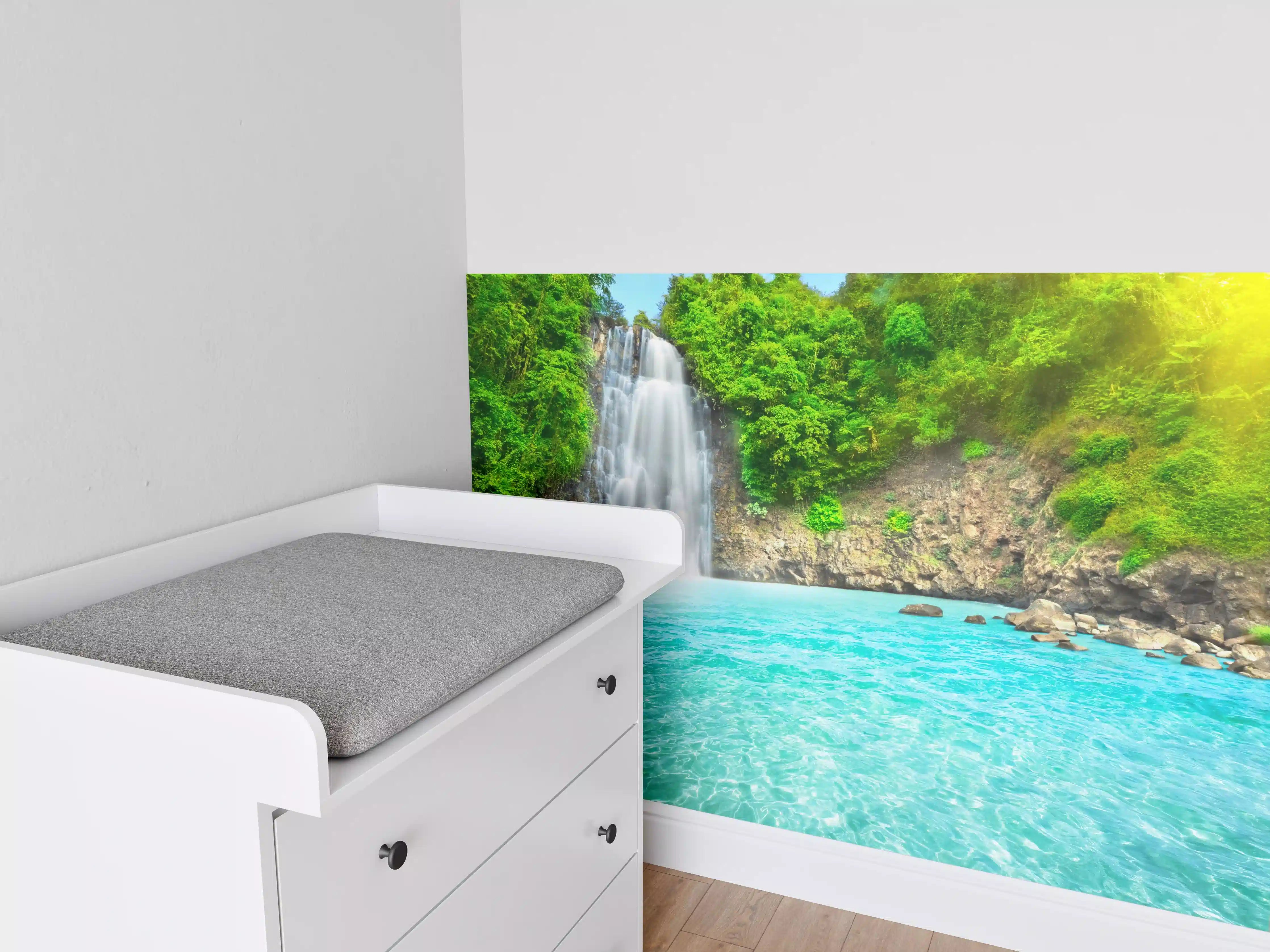 Babyzimmer Wandgestaltung - Pristine Waterfall and Turquoise River Scene