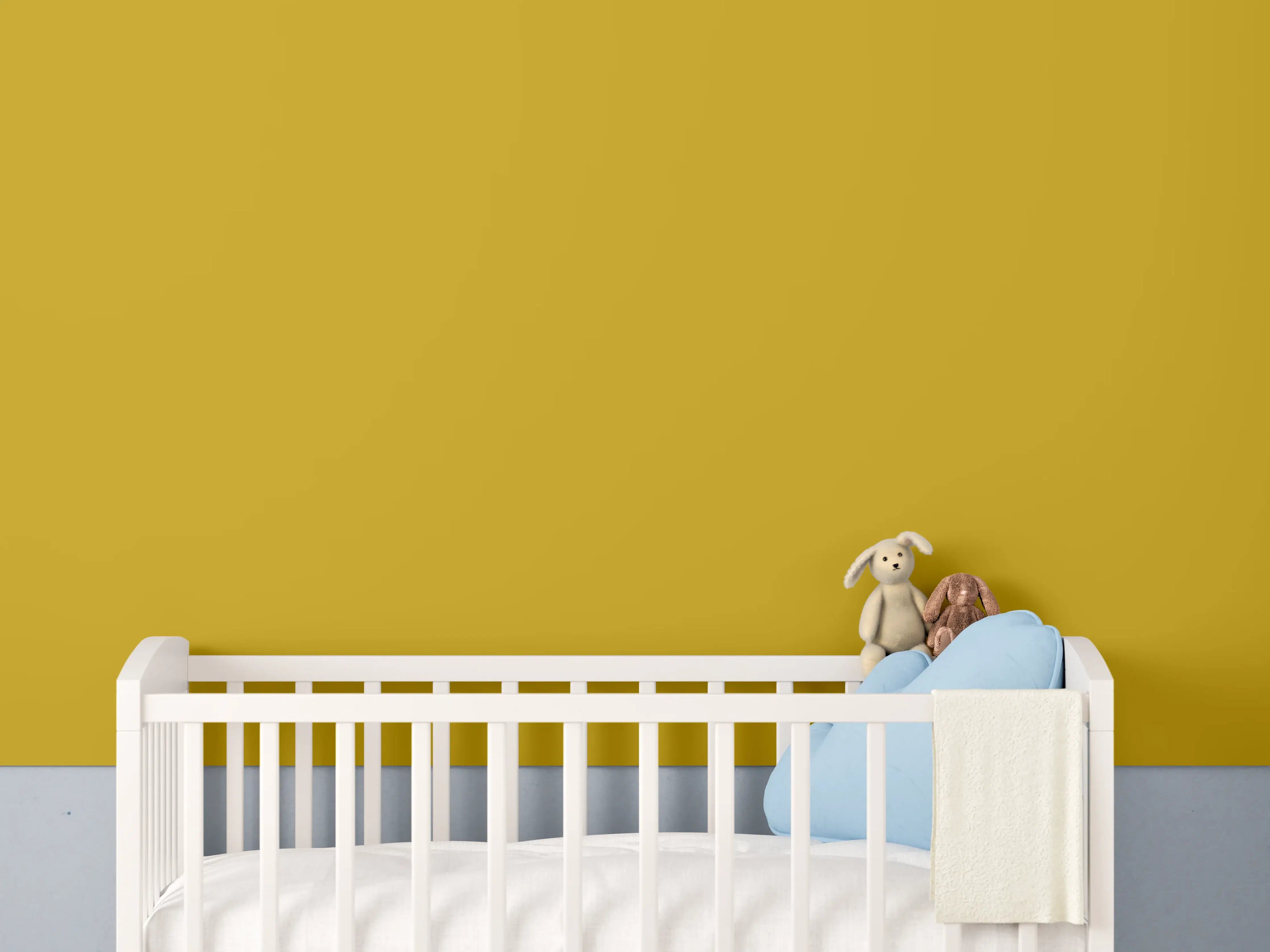 Babyzimmer Wandgestaltung - RAL 1005 (Honiggelb)