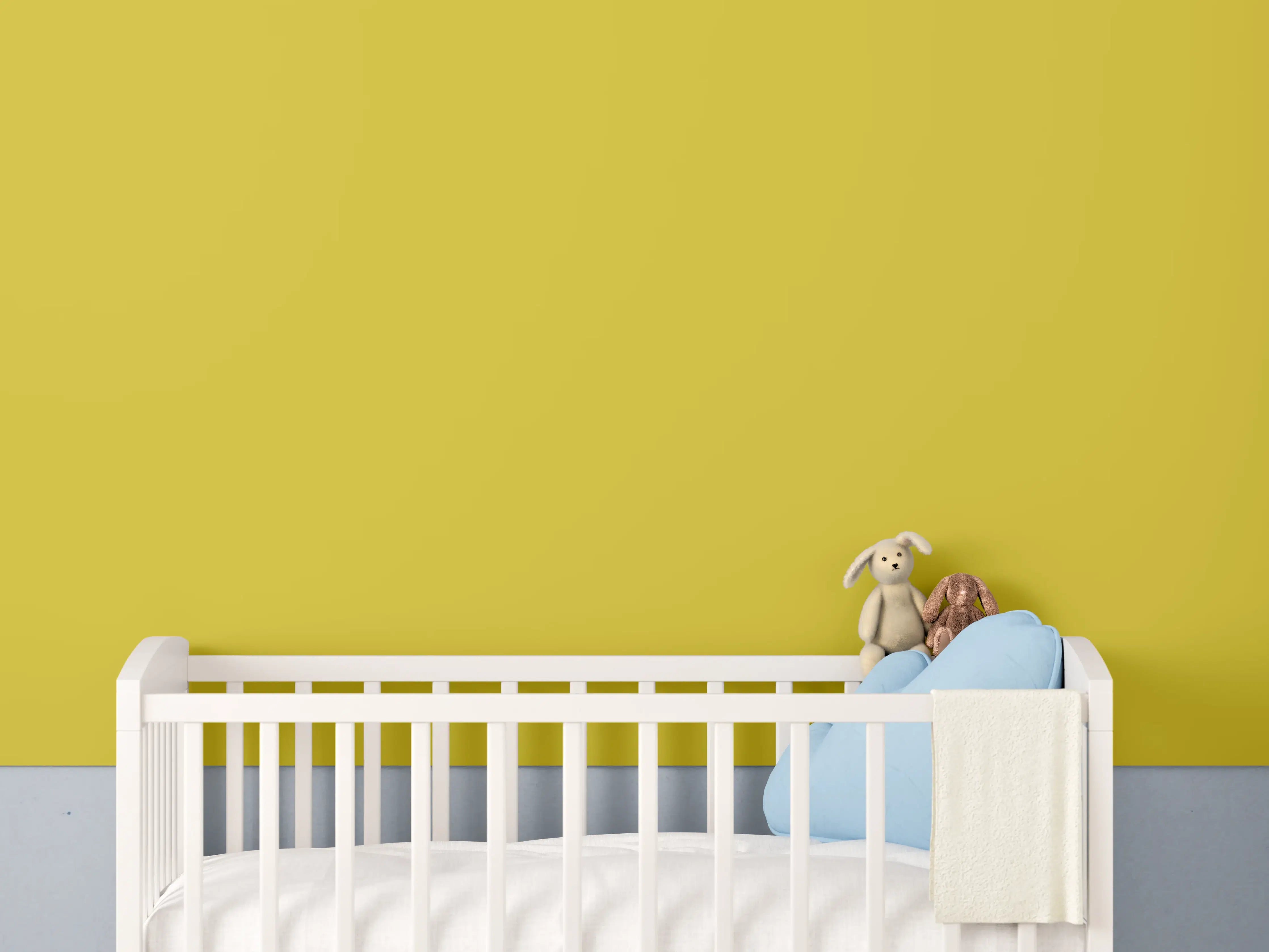 Babyzimmer Wandgestaltung - RAL 1012 (Zitronengelb)