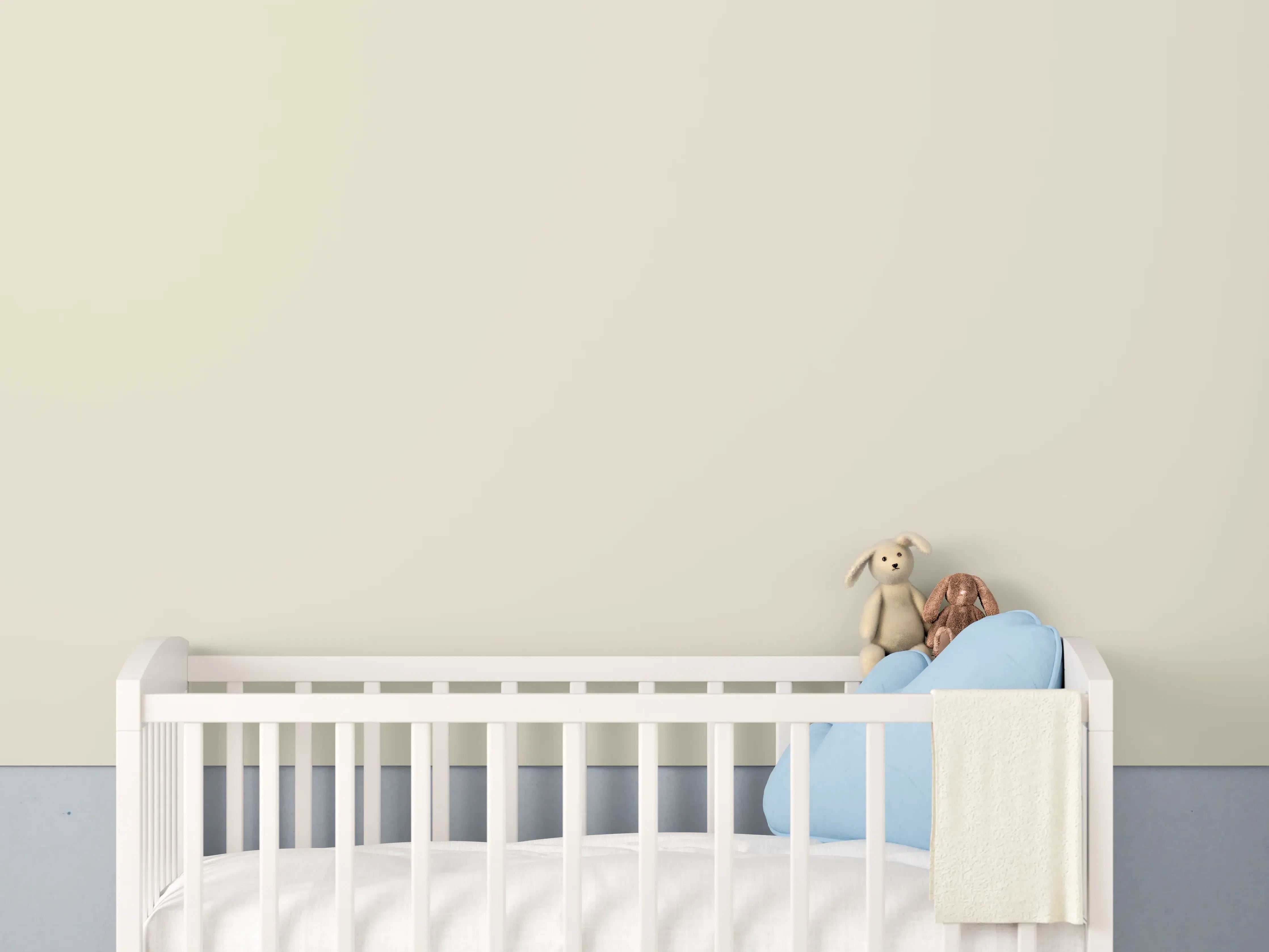 Babyzimmer Wandgestaltung - RAL 1013 (Austernweiß)