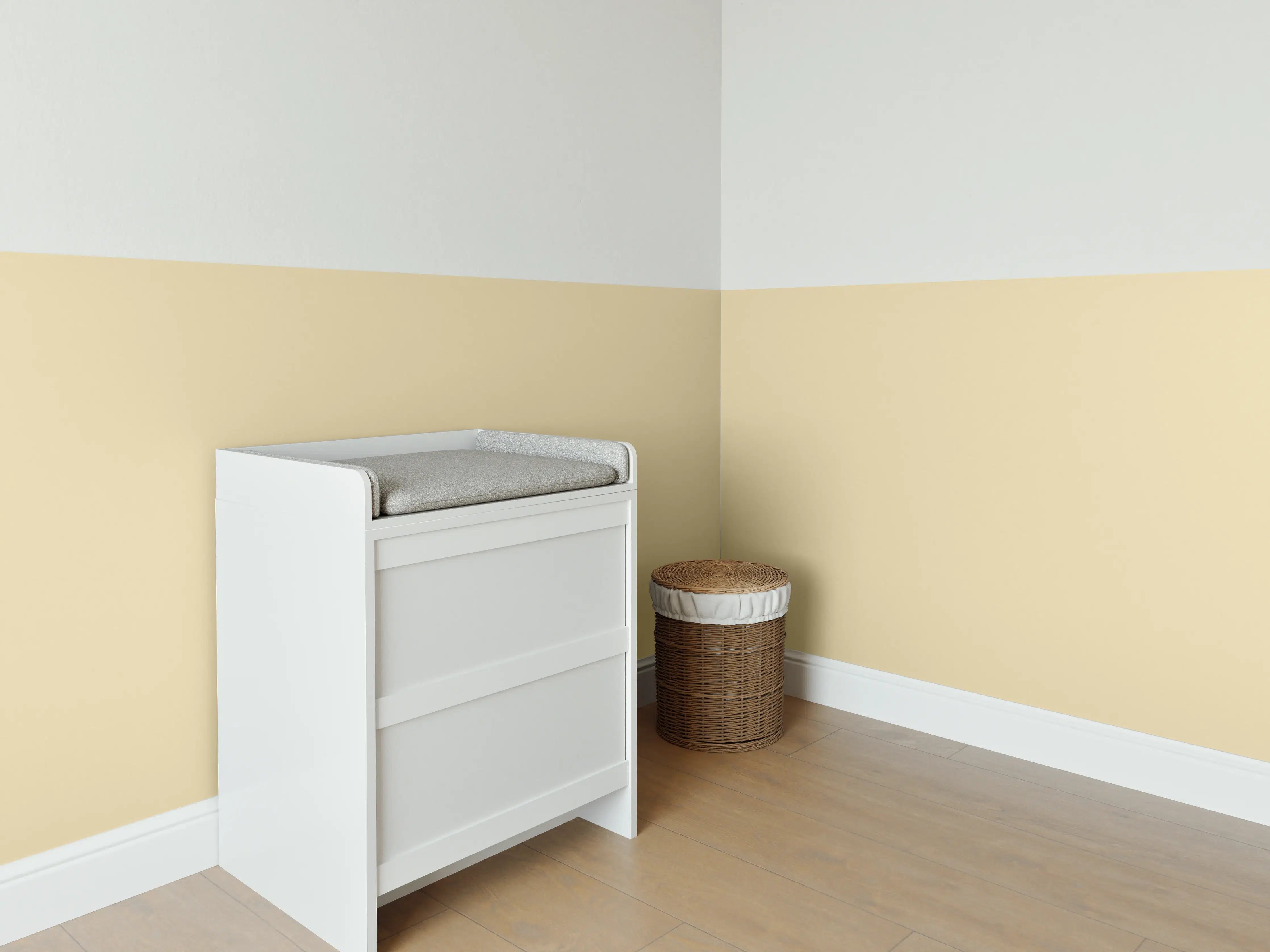 Babyzimmer Wandgestaltung - RAL 1014 (Elfenbein)