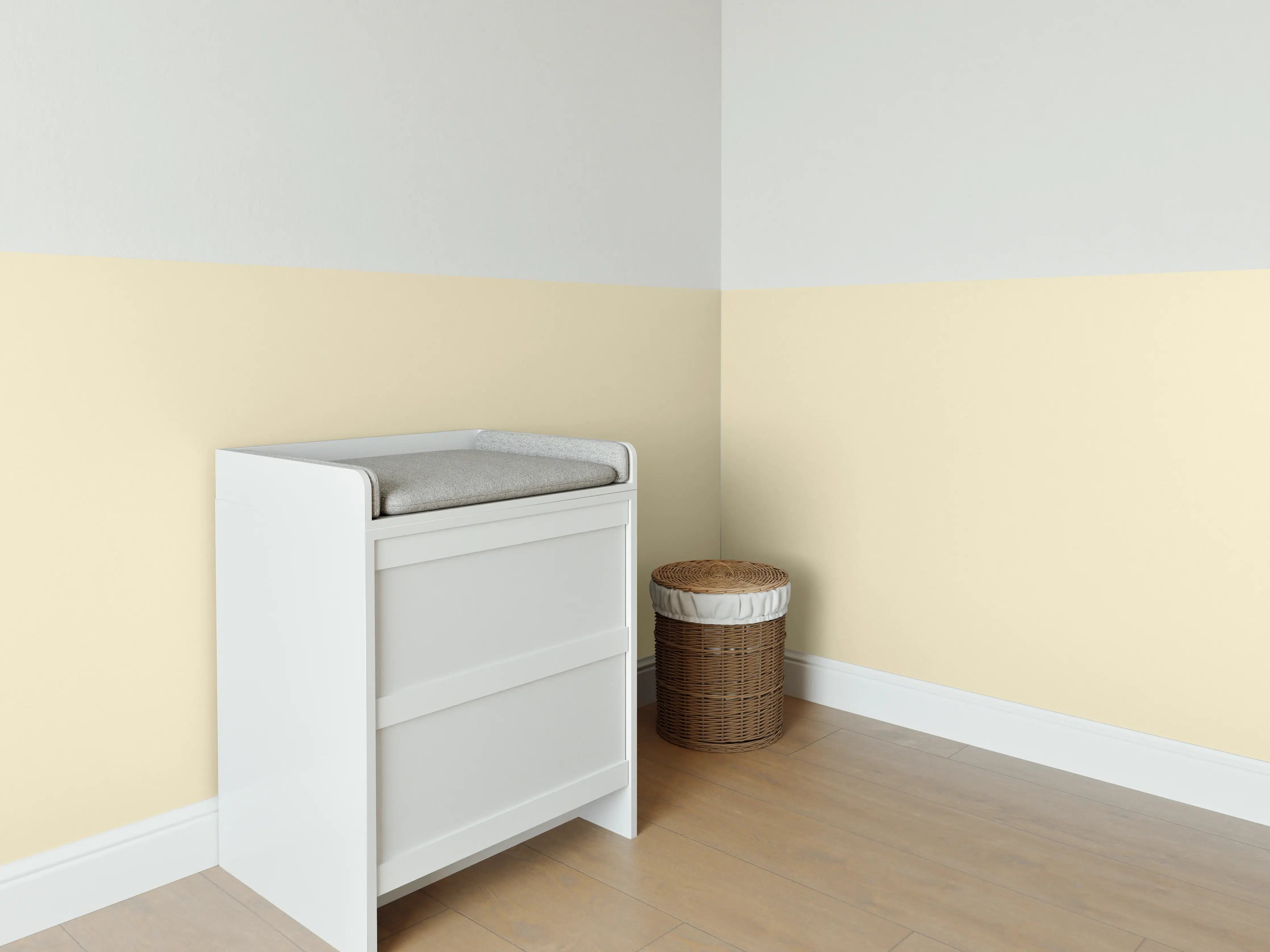 Babyzimmer Wandgestaltung - RAL 1015 (Hellelfenbein)