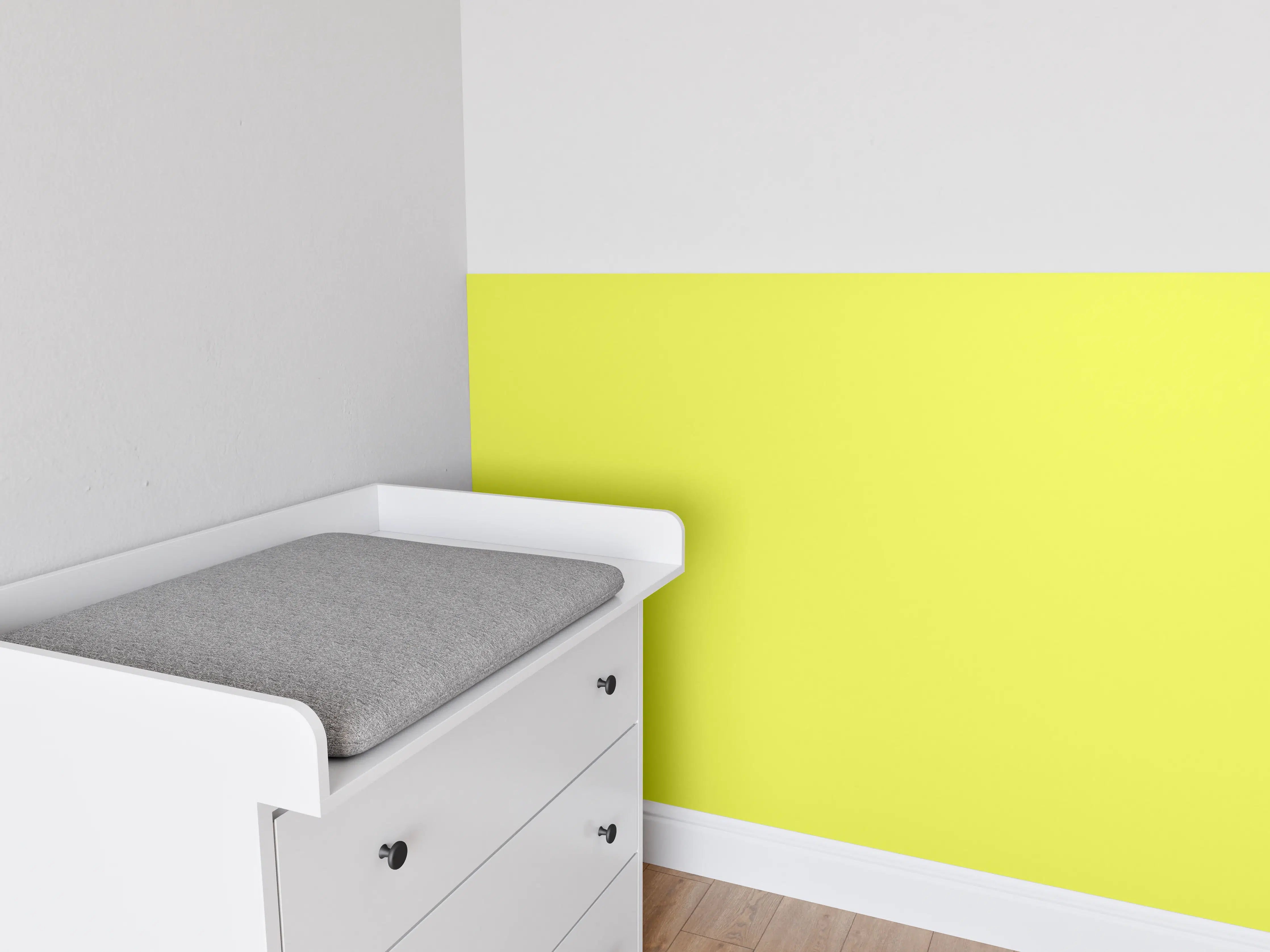 Babyzimmer Wandgestaltung - RAL 1016 (Schwefelgelb)