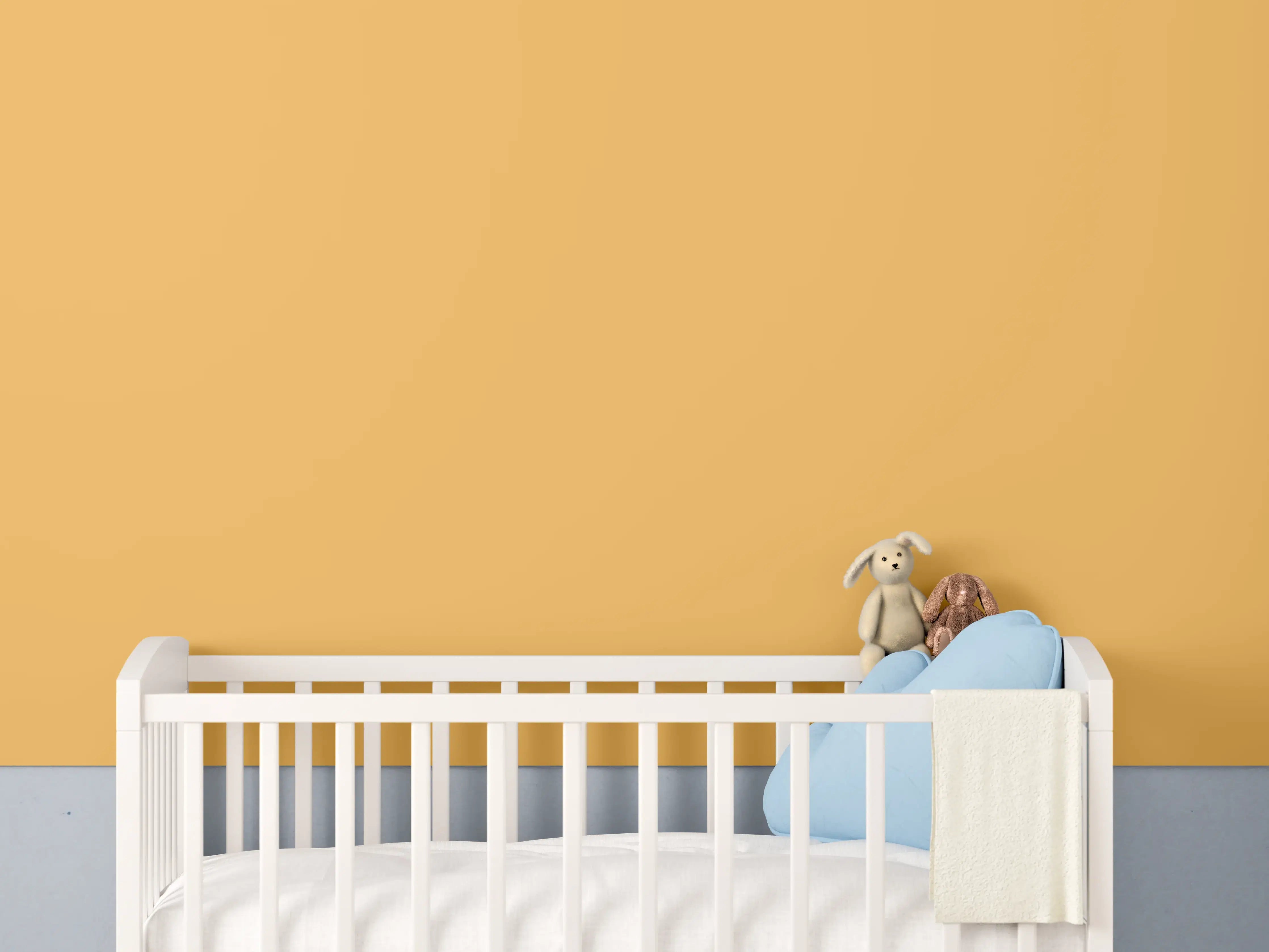 Babyzimmer Wandgestaltung - RAL 1017 (Safrangelb)