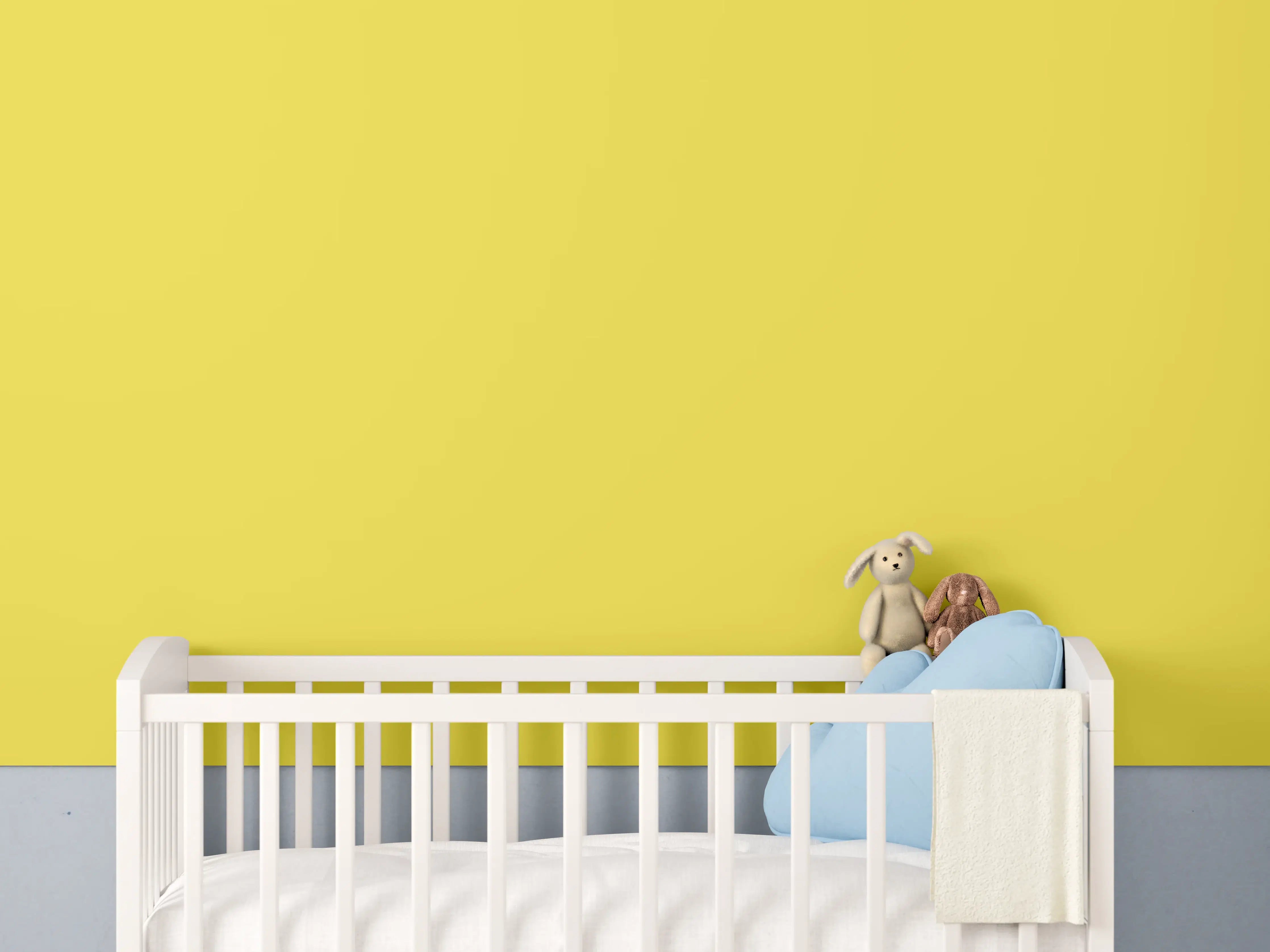 Babyzimmer Wandgestaltung - RAL 1018 (Zinkgelb)