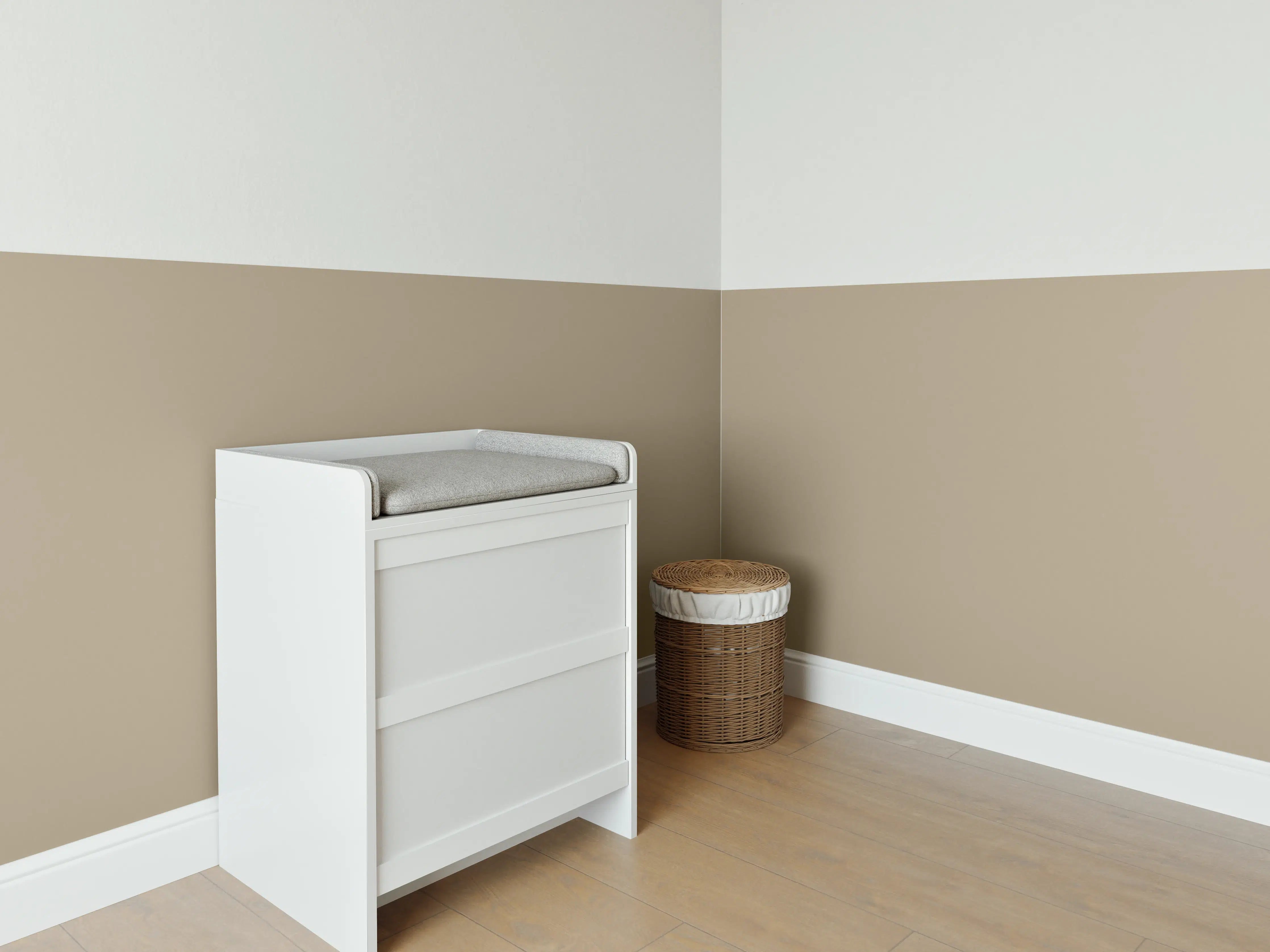Babyzimmer Wandgestaltung - RAL 1019 (Graubeige)