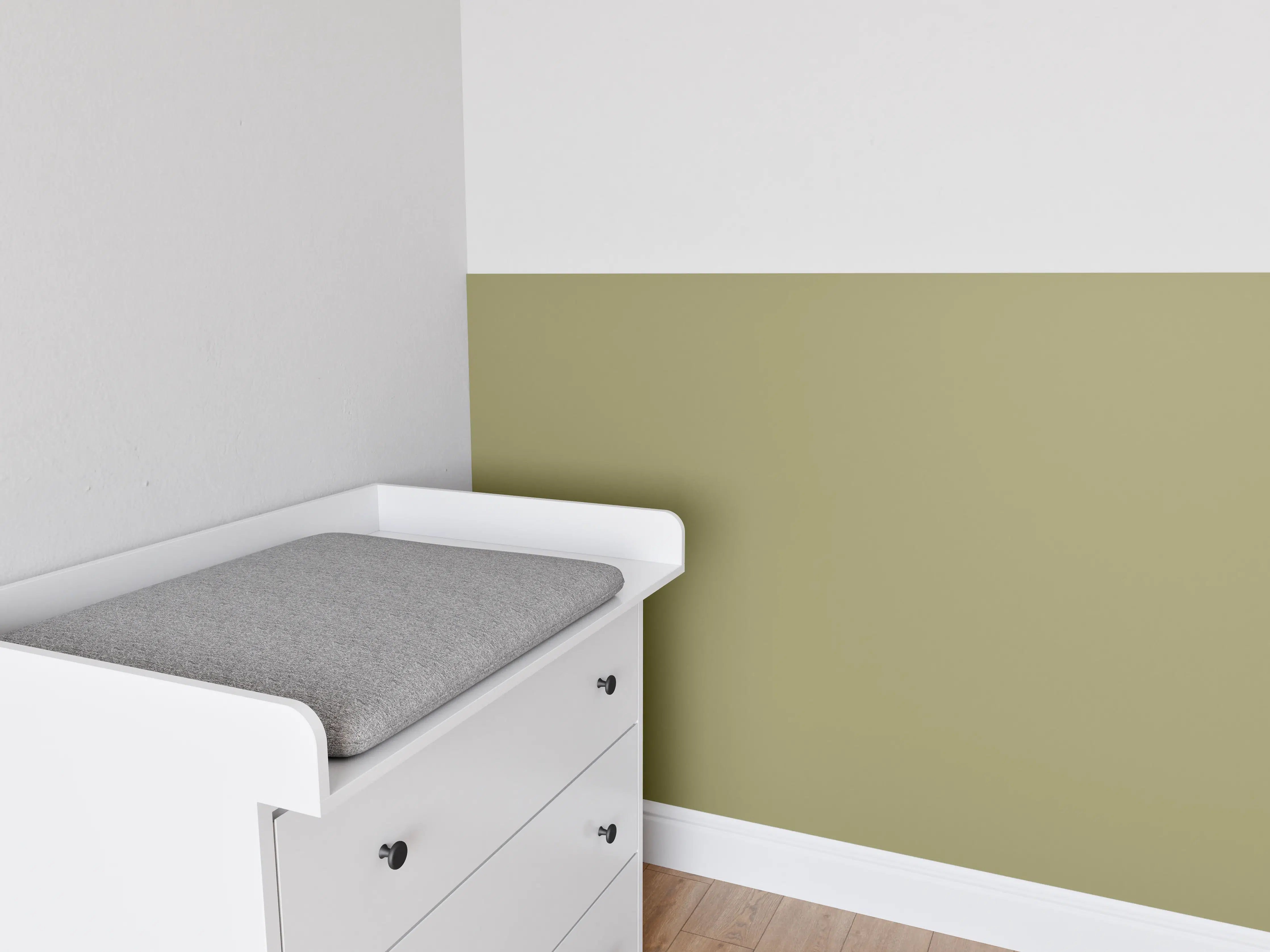 Babyzimmer Wandgestaltung - RAL 1020 (olivgelb)