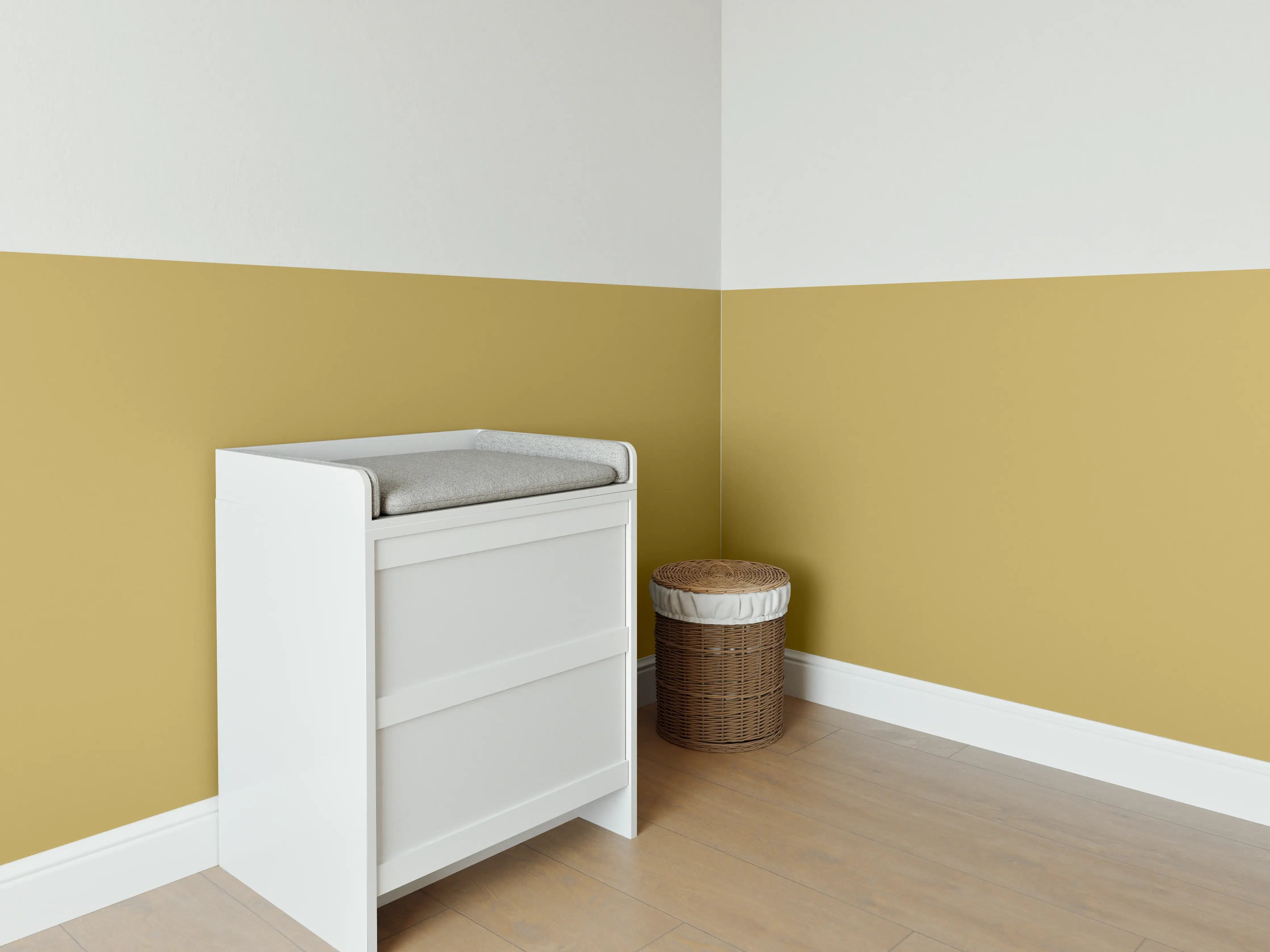 Babyzimmer Wandgestaltung - RAL 1024 (Ockergelb)