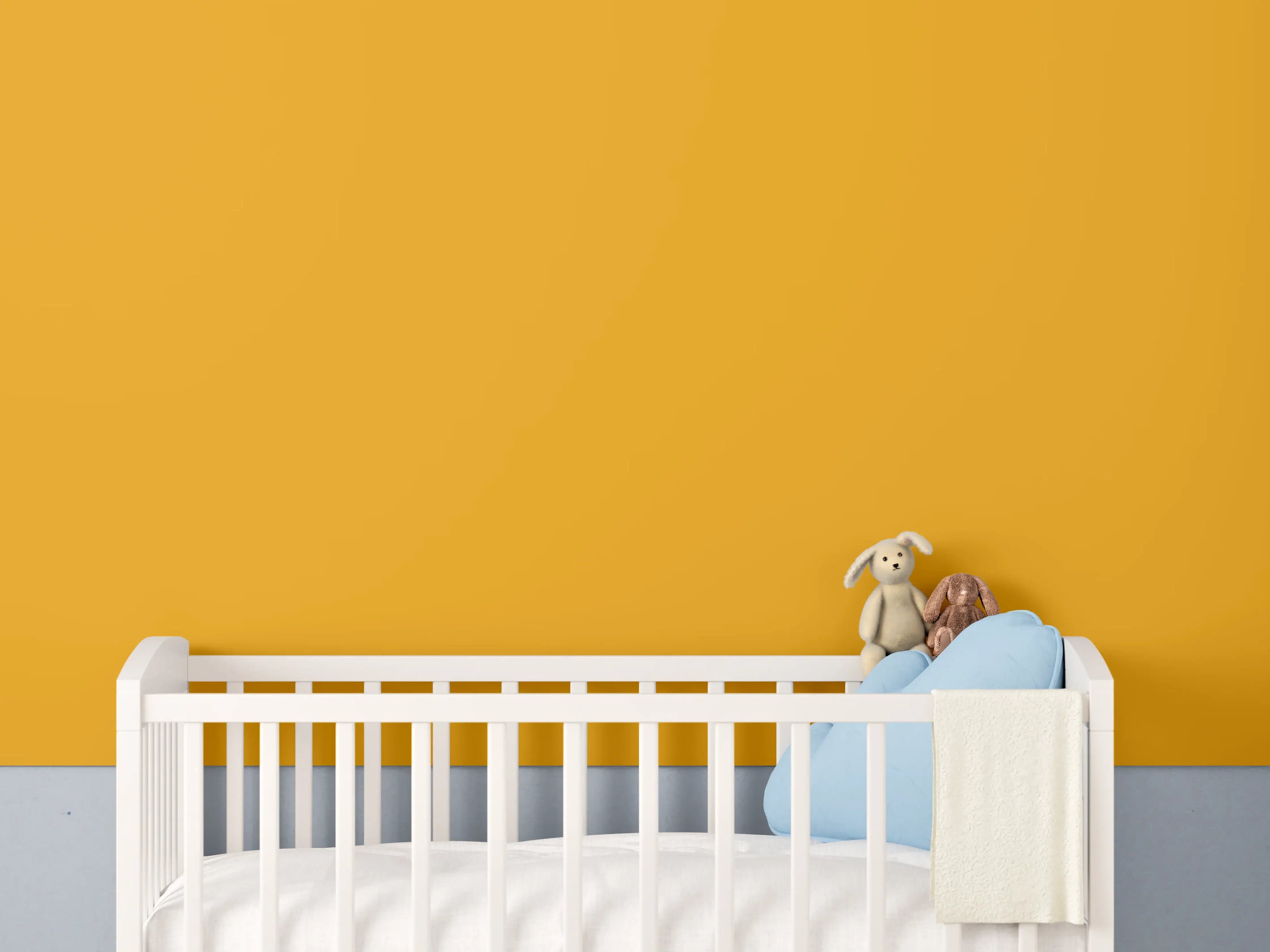 Babyzimmer Wandgestaltung - RAL 1037 (Sonnengelb)