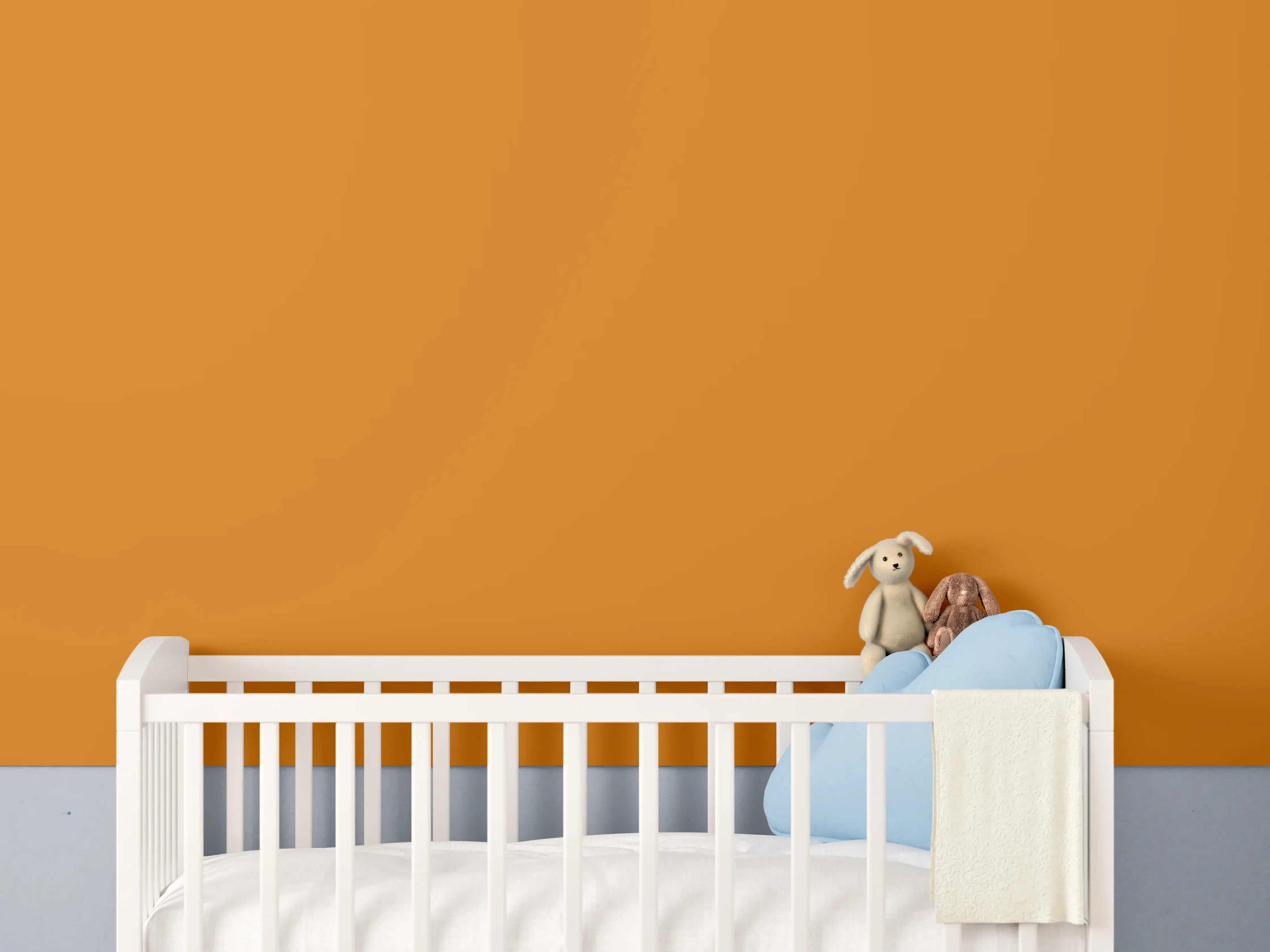 Babyzimmer Wandgestaltung - RAL 2000 (Gelborange)