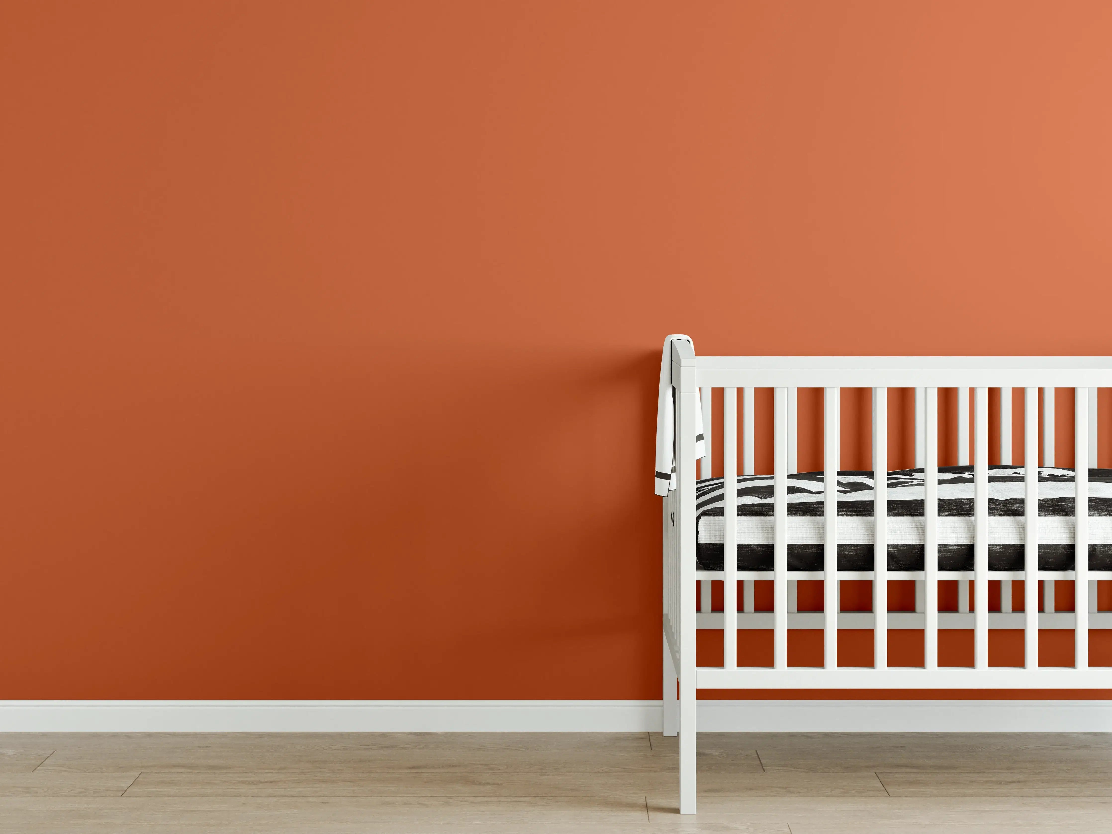 Babyzimmer Wandgestaltung - RAL 2001 (Rot-Orange)