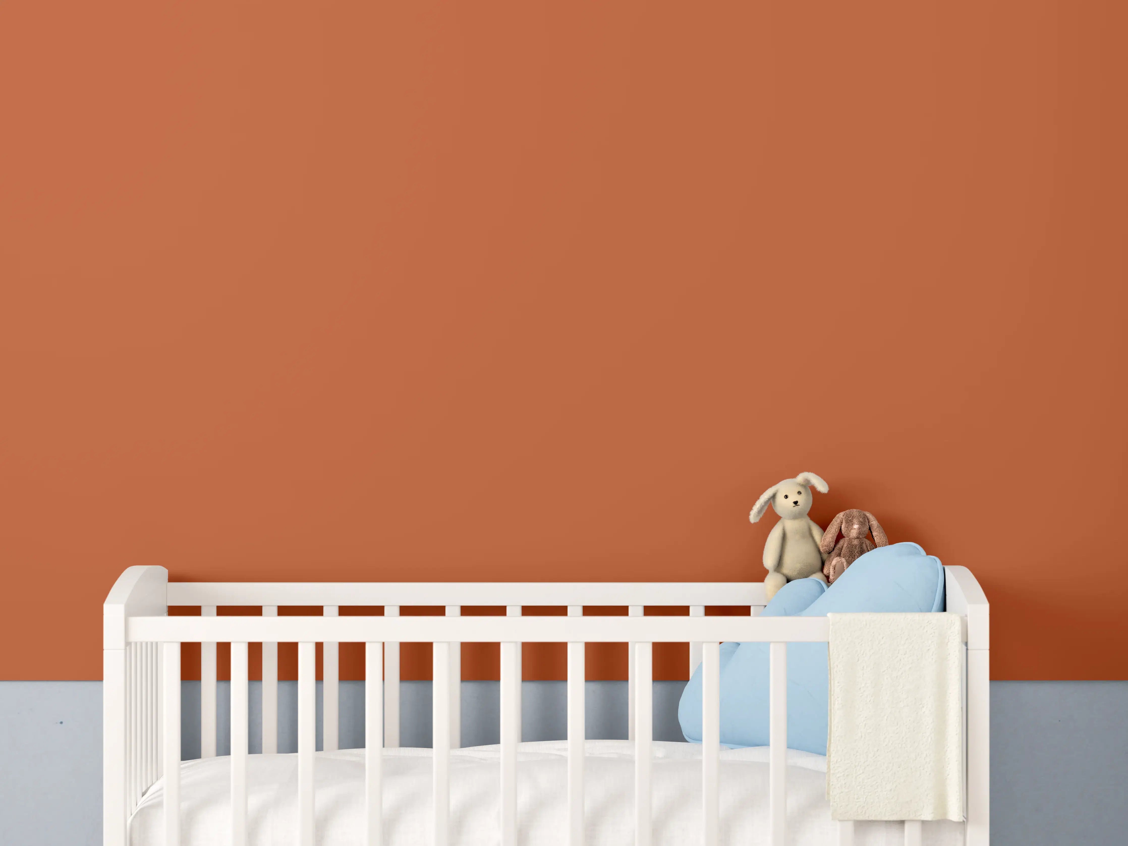Babyzimmer Wandgestaltung - RAL 2001 (Rot-Orange)
