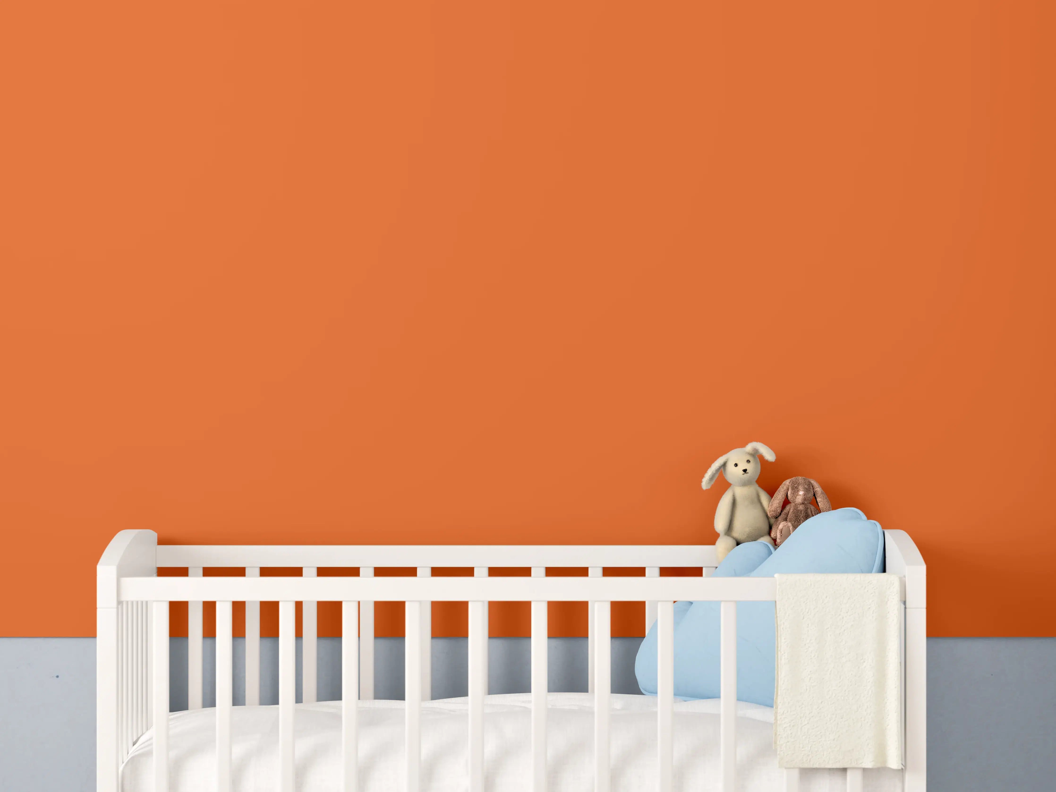 Babyzimmer Wandgestaltung - RAL 2004 (Reines Orange)