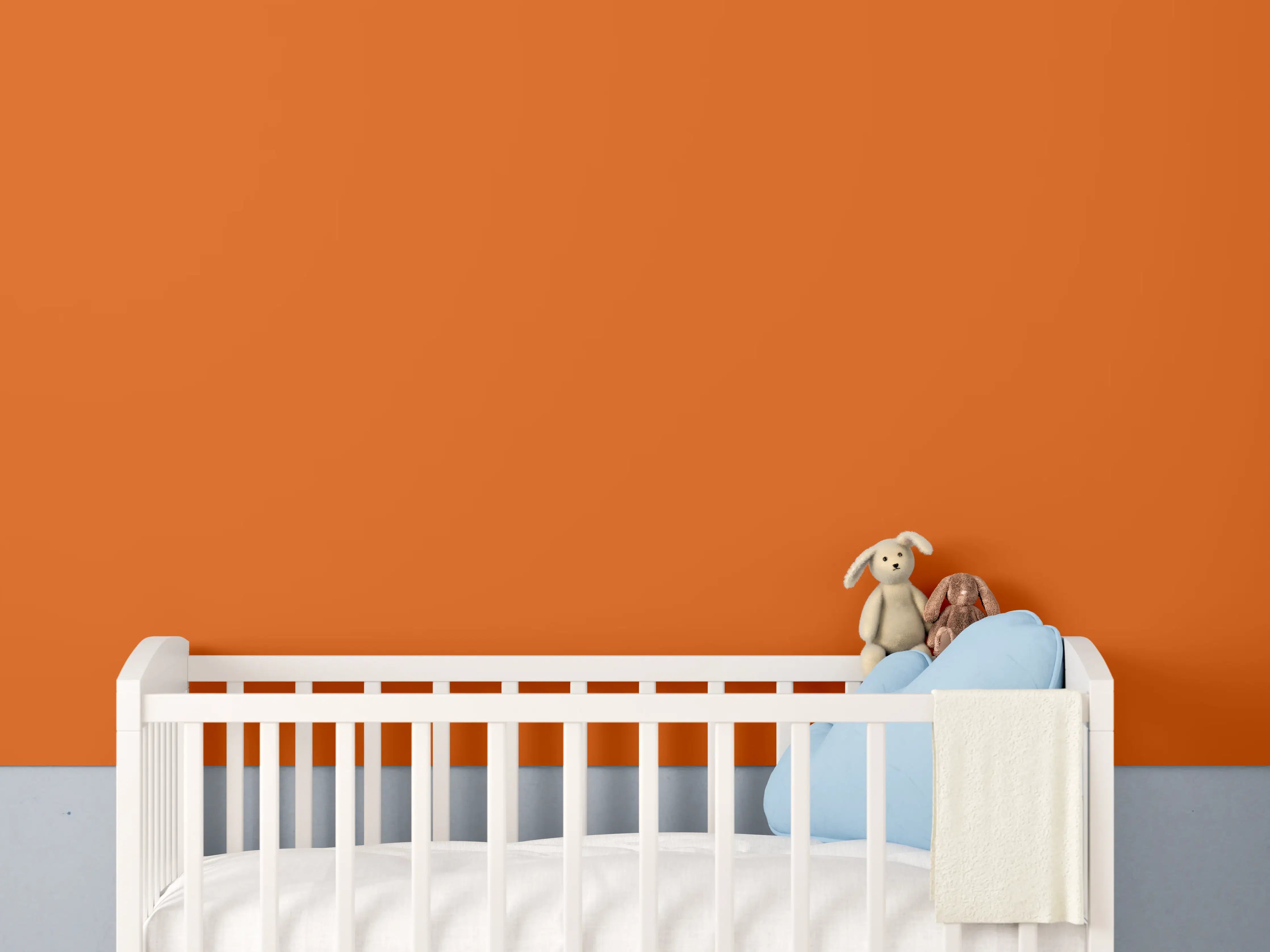 Babyzimmer Wandgestaltung - RAL 2009 (Verkehrsorange)
