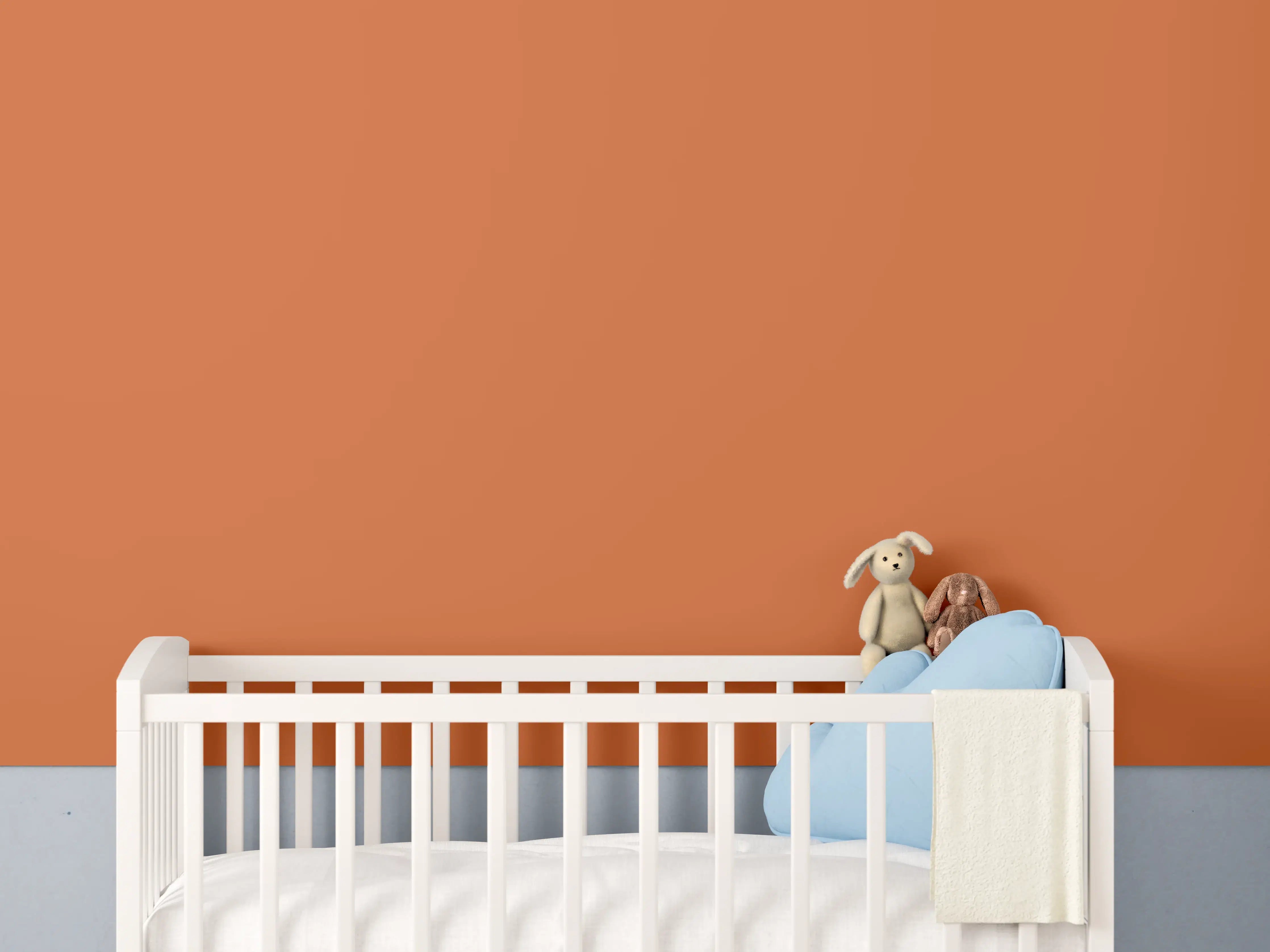 Babyzimmer Wandgestaltung - RAL 2010 (Signalorange)
