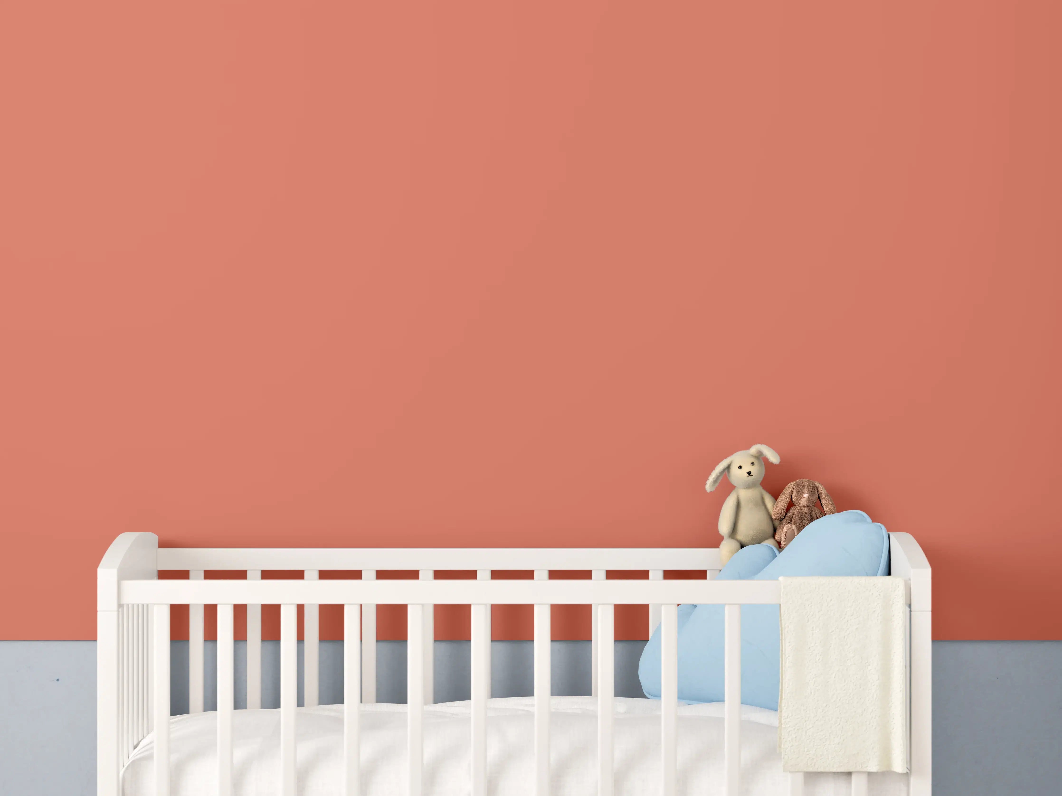 Babyzimmer Wandgestaltung - RAL 2012 (Lachsorange)
