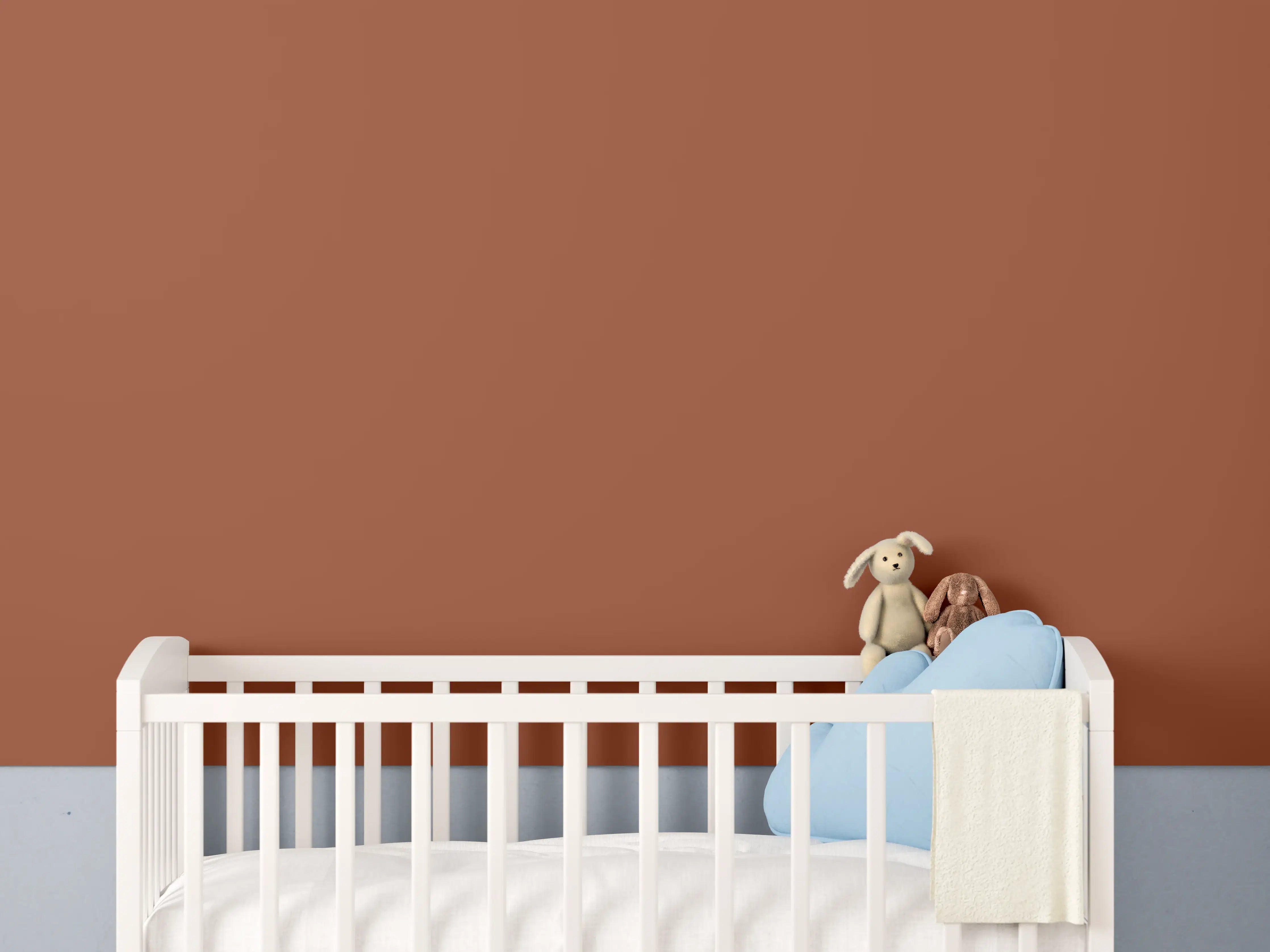 Babyzimmer Wandgestaltung - RAL 2013 (Perlorange)