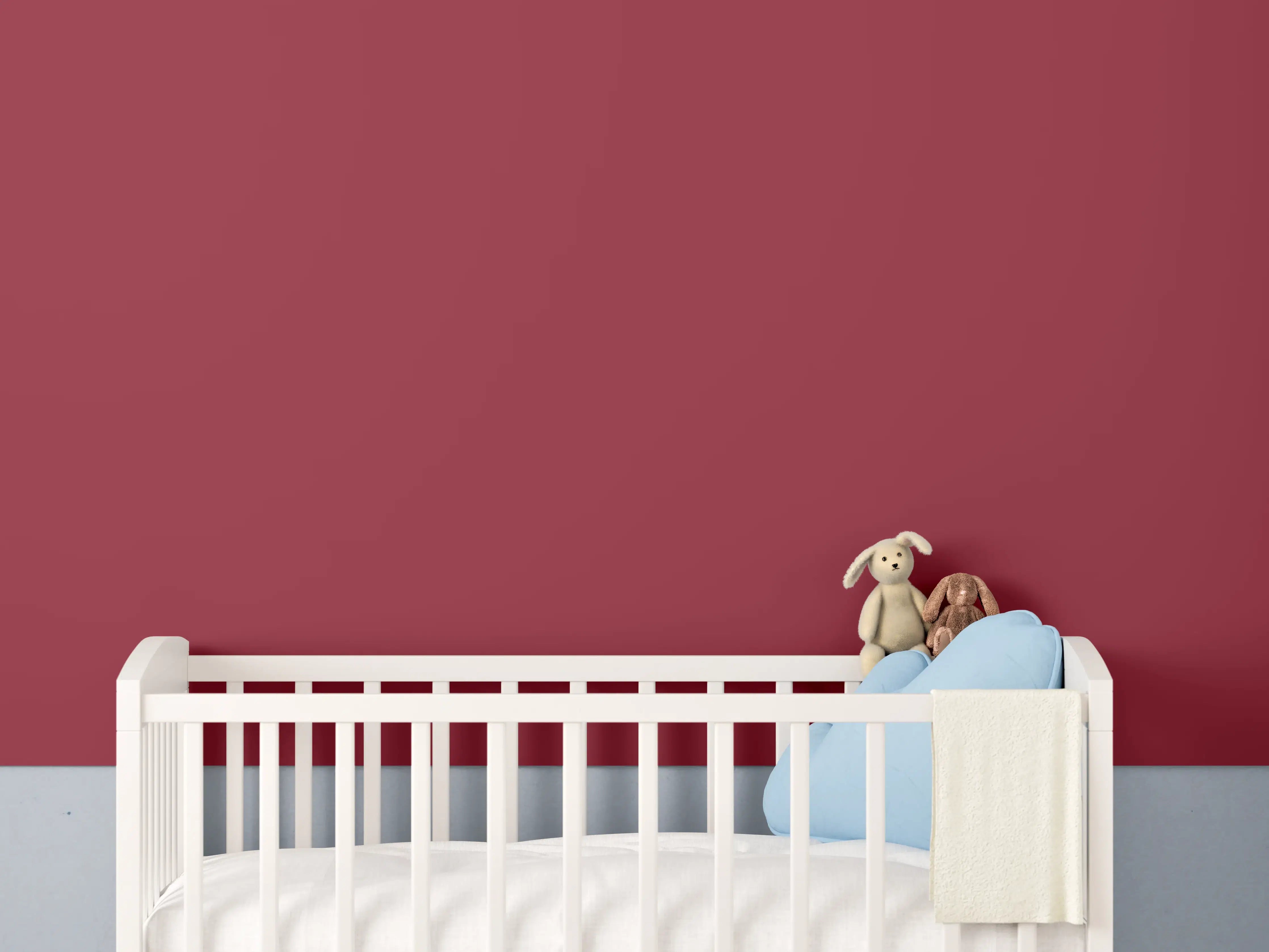 Babyzimmer Wandgestaltung - RAL 3003 (Rubinrot)