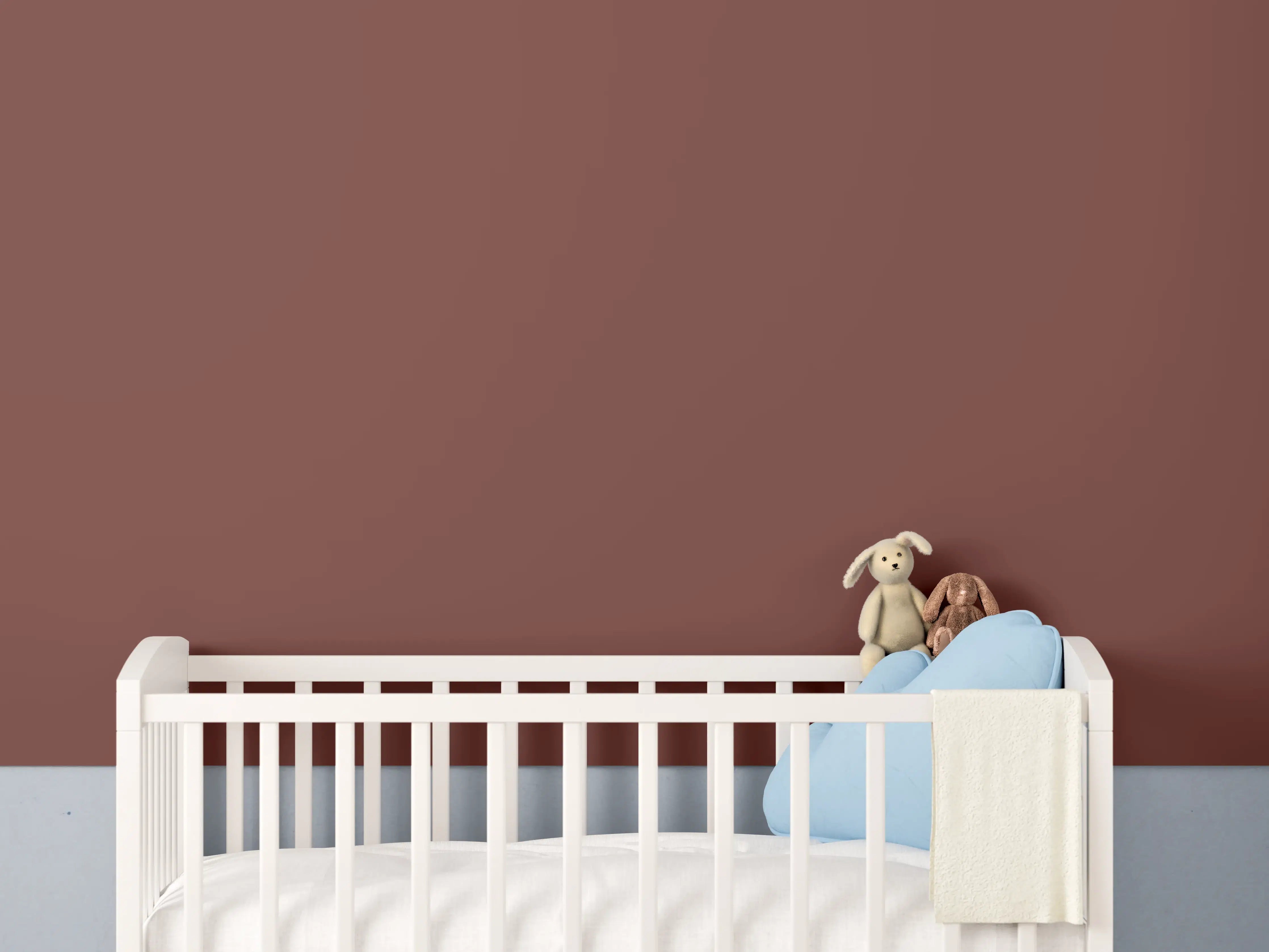 Babyzimmer Wandgestaltung - RAL 3009 (Oxidrot)
