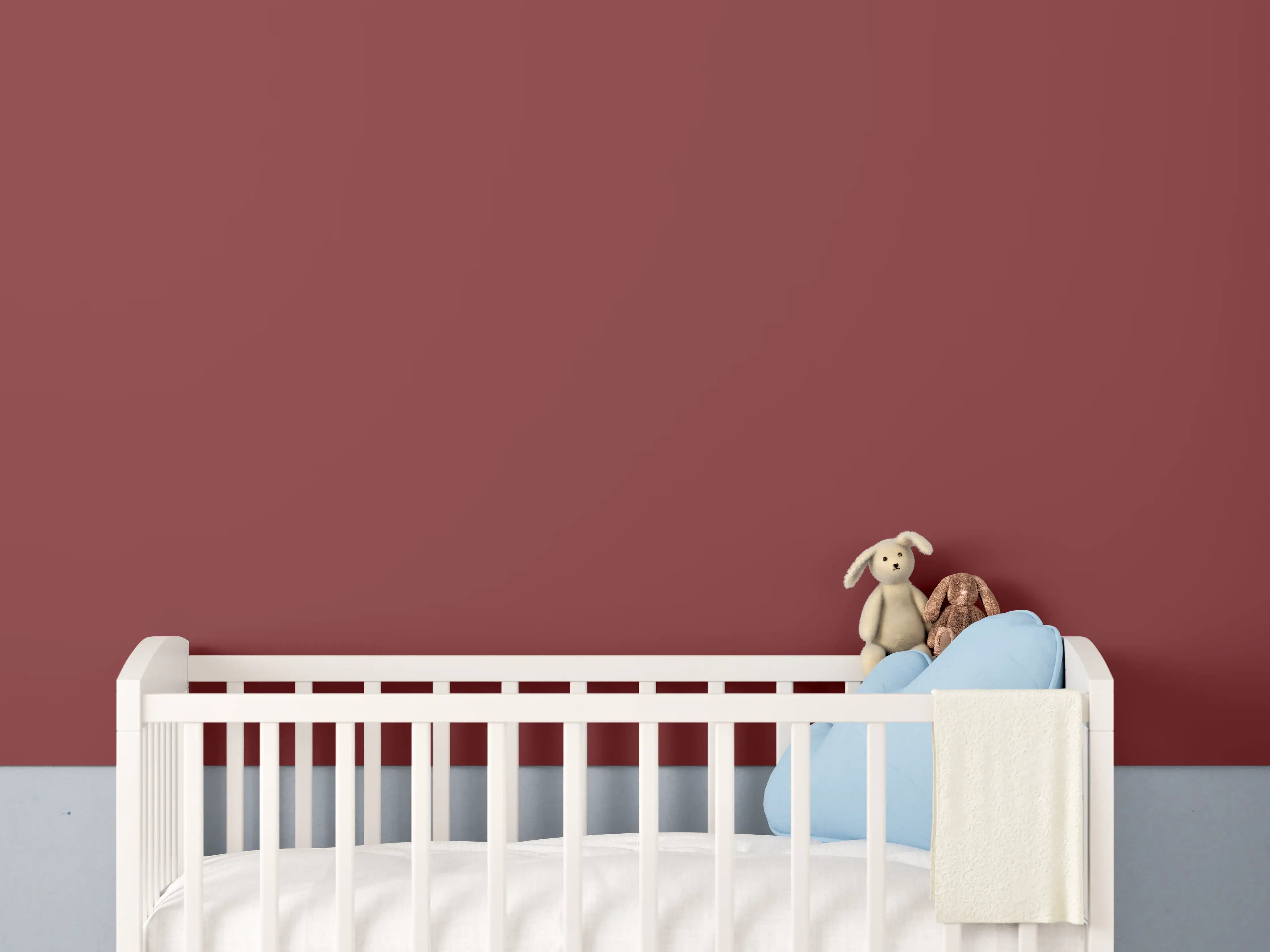 Babyzimmer Wandgestaltung - RAL 3011 (Braunrot)
