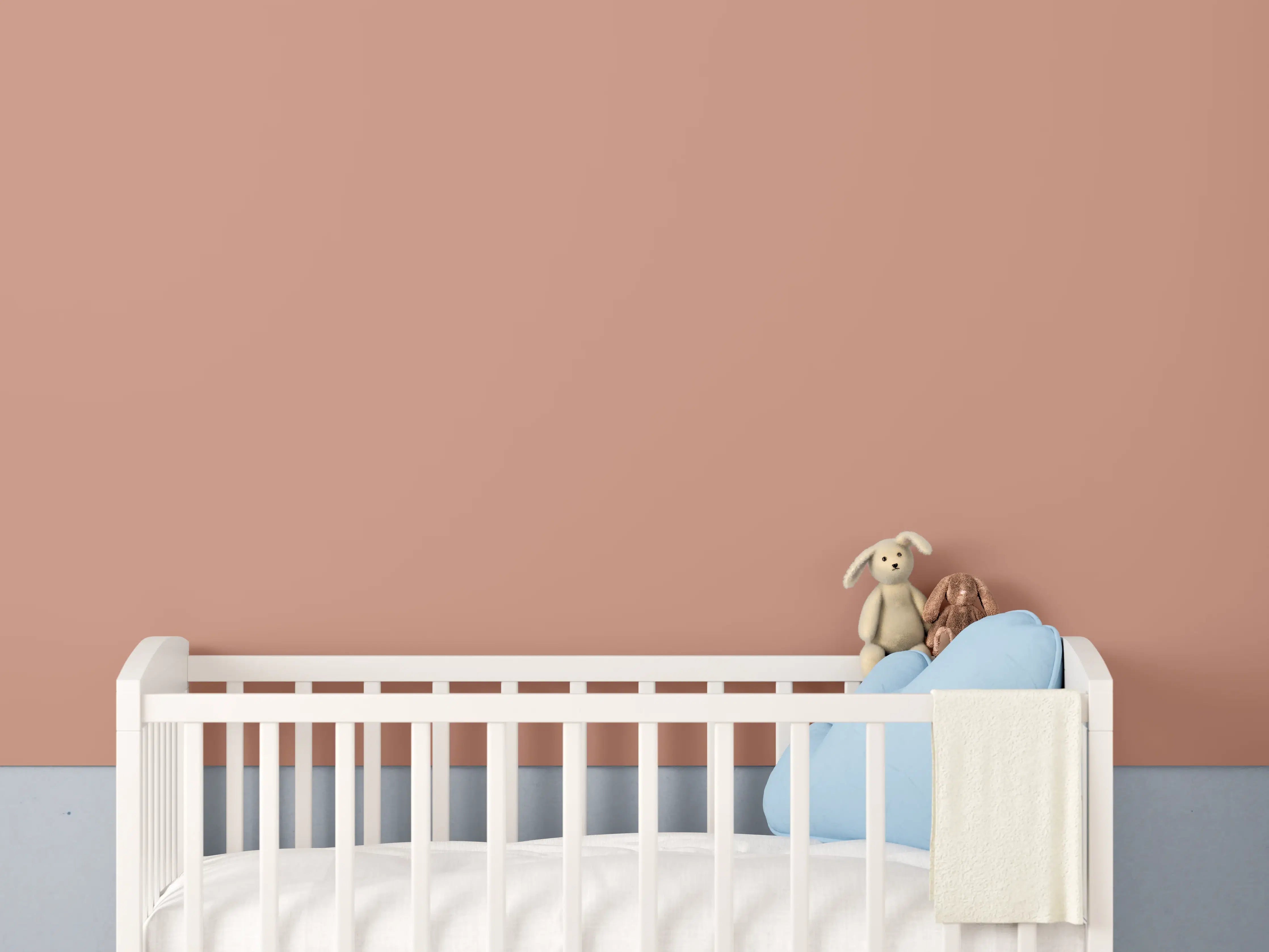 Babyzimmer Wandgestaltung - RAL 3012 (Beige-Rot)