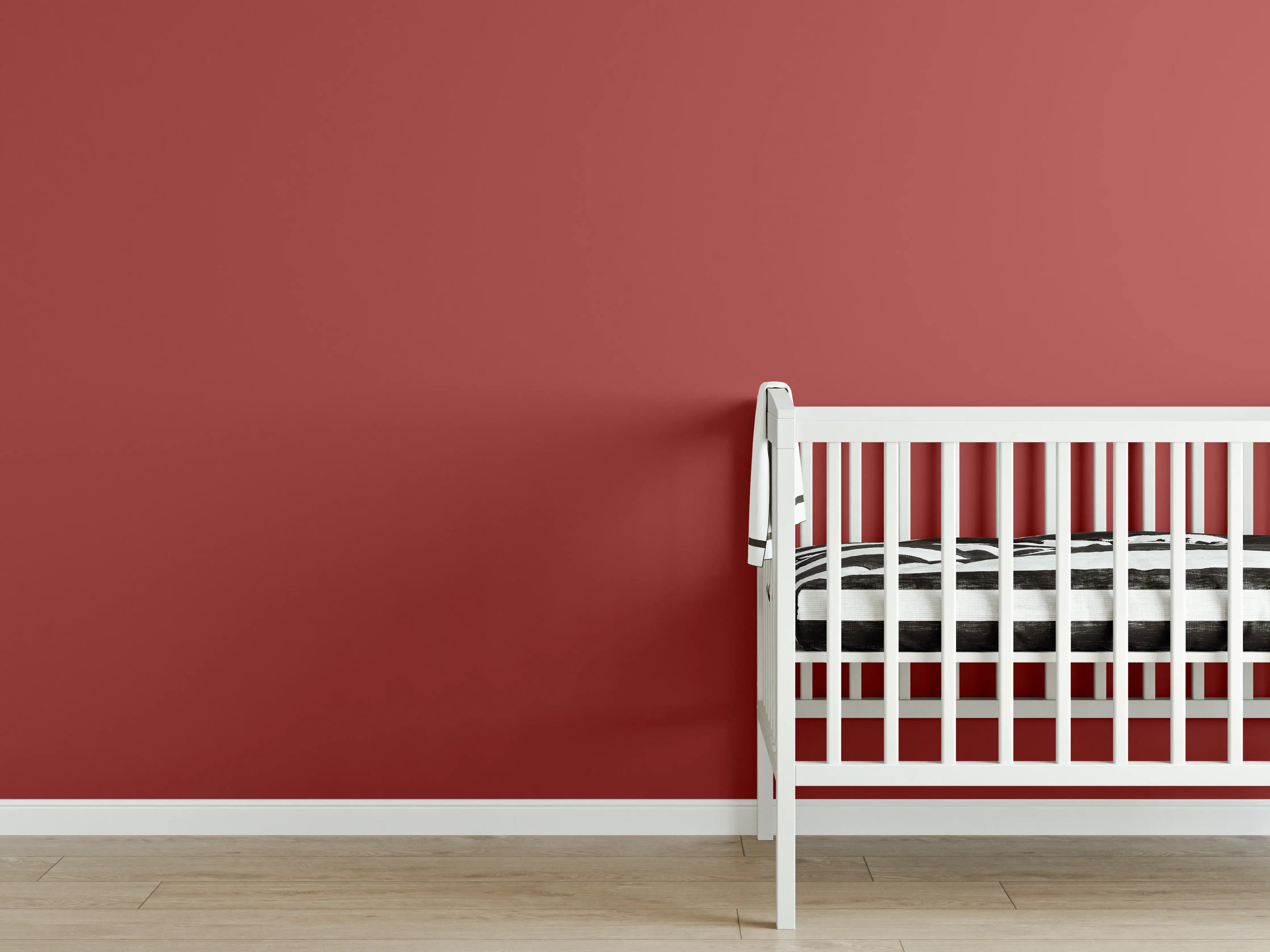 Babyzimmer Wandgestaltung - RAL 3013 (tomatenrot)