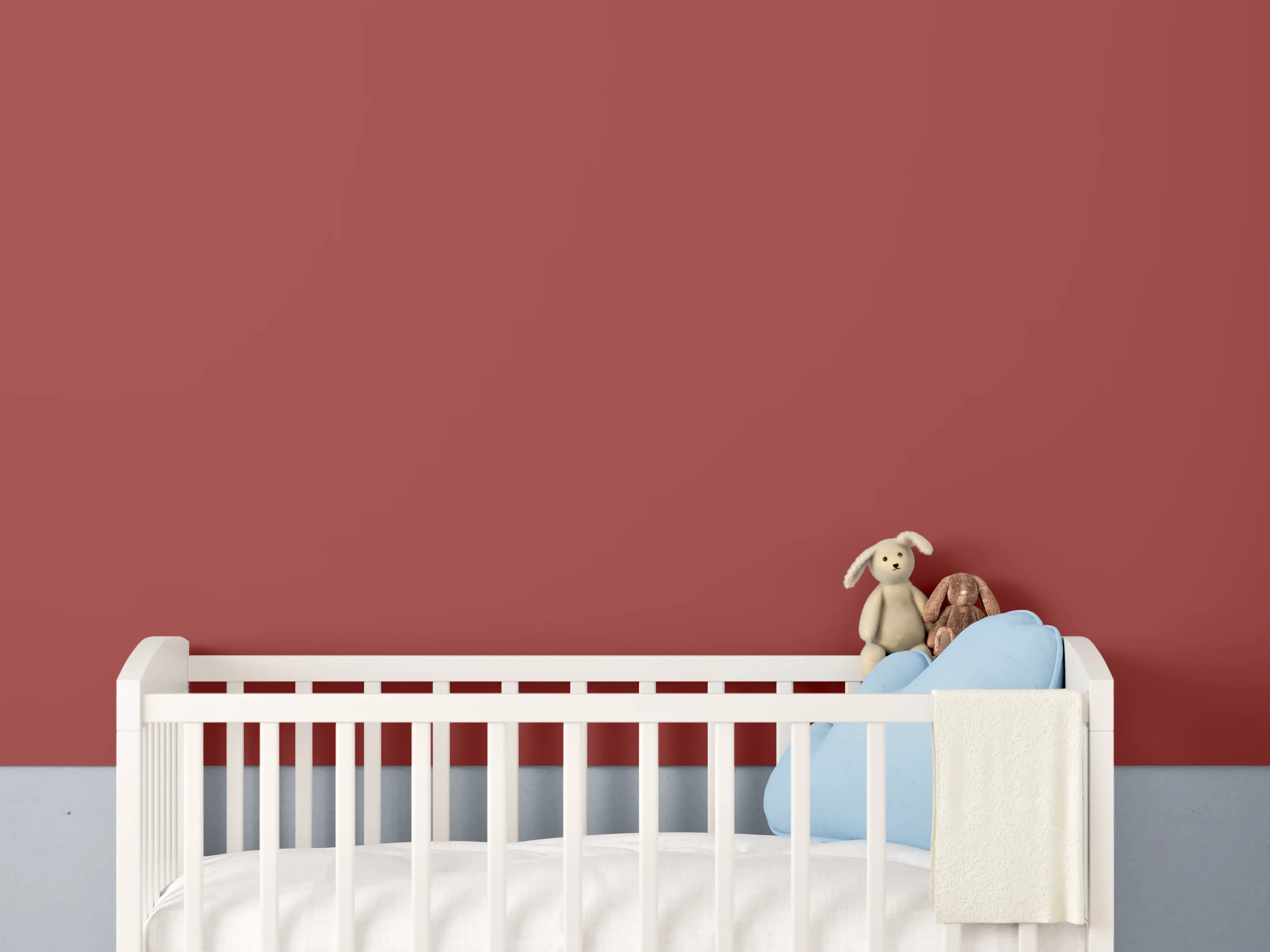 Babyzimmer Wandgestaltung - RAL 3013 (tomatenrot)