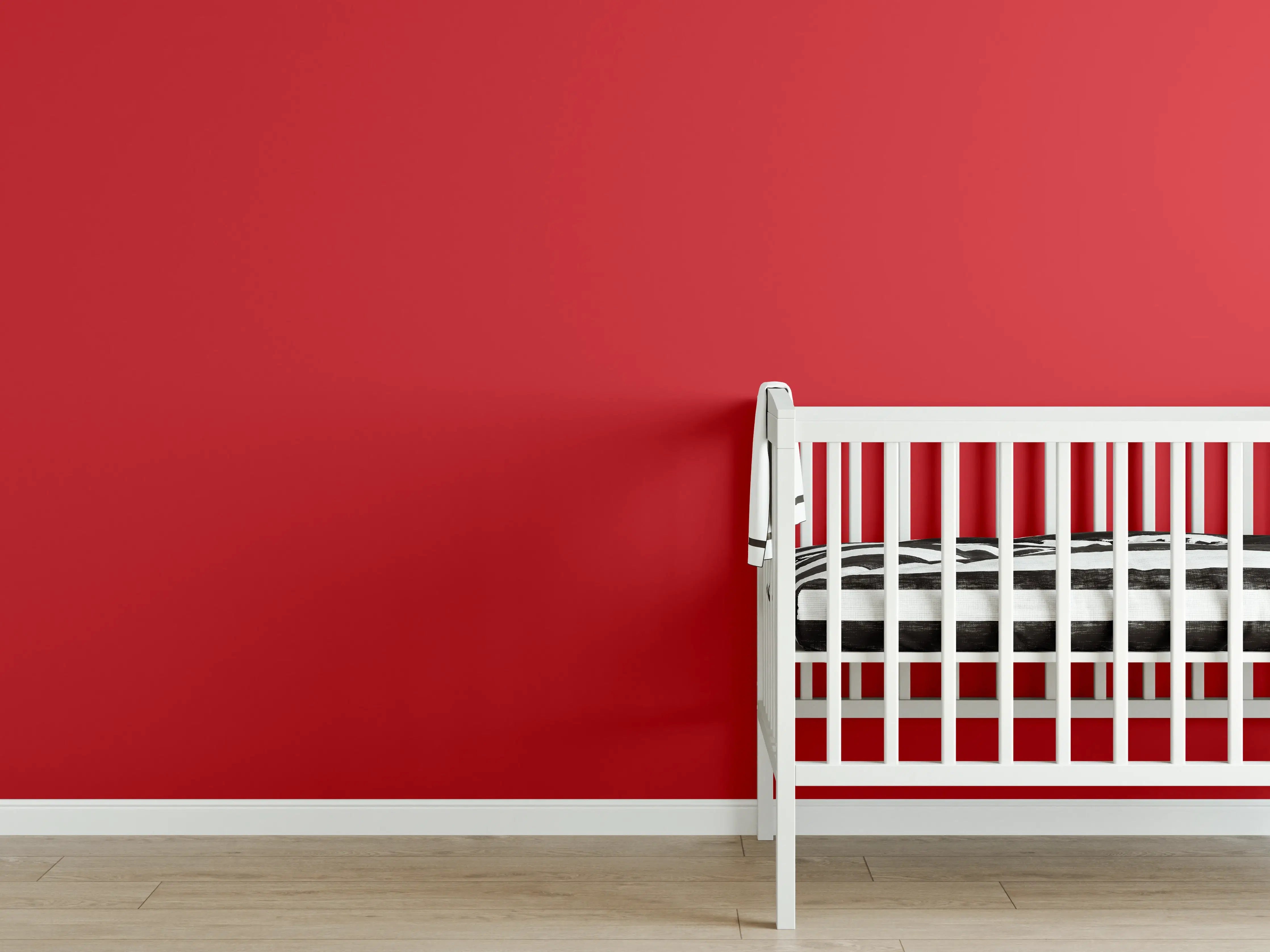 Babyzimmer Wandgestaltung - RAL 3020 (Verkehrsrot)