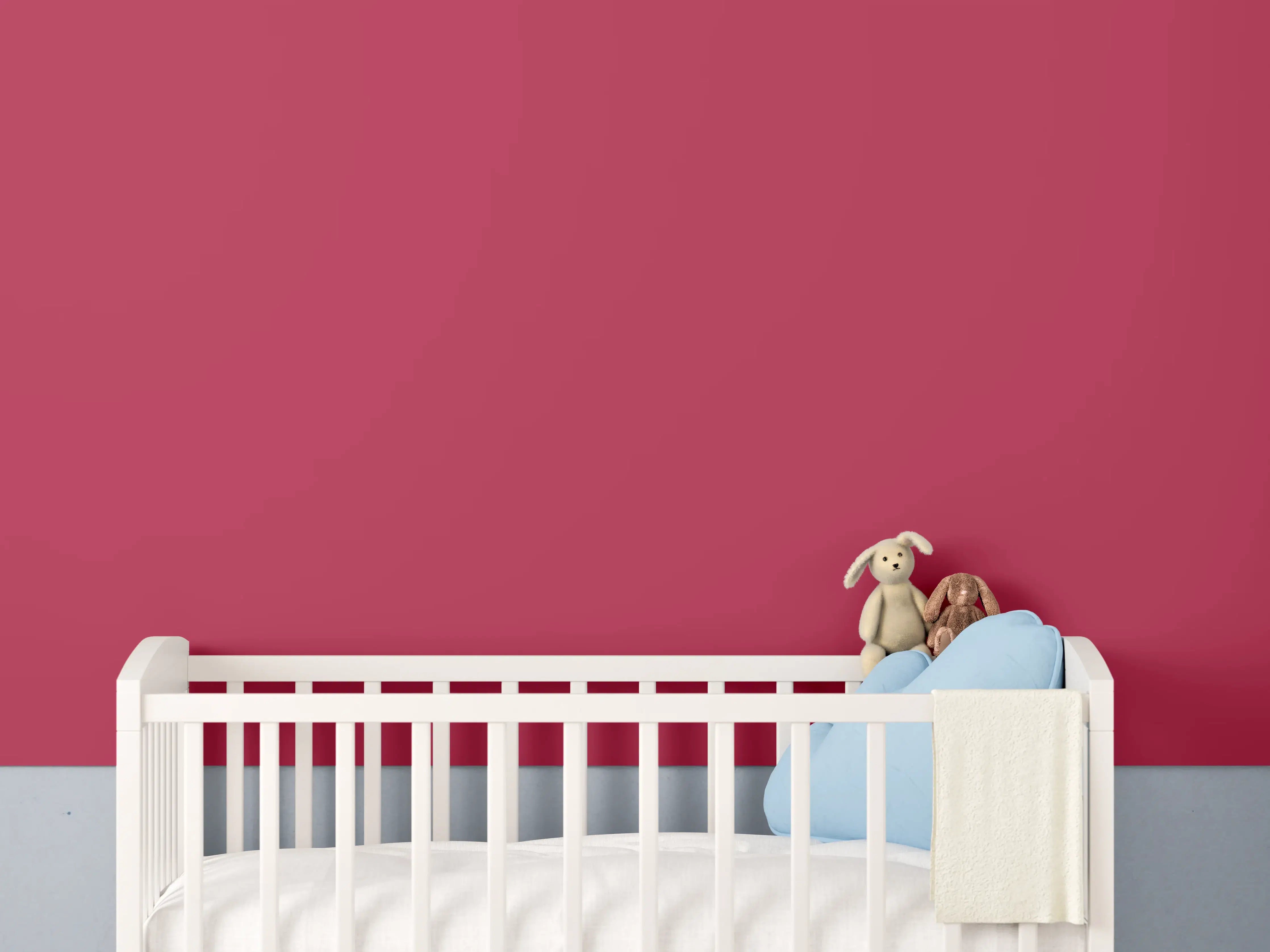 Babyzimmer Wandgestaltung - RAL 3027 (Himbeerrot)