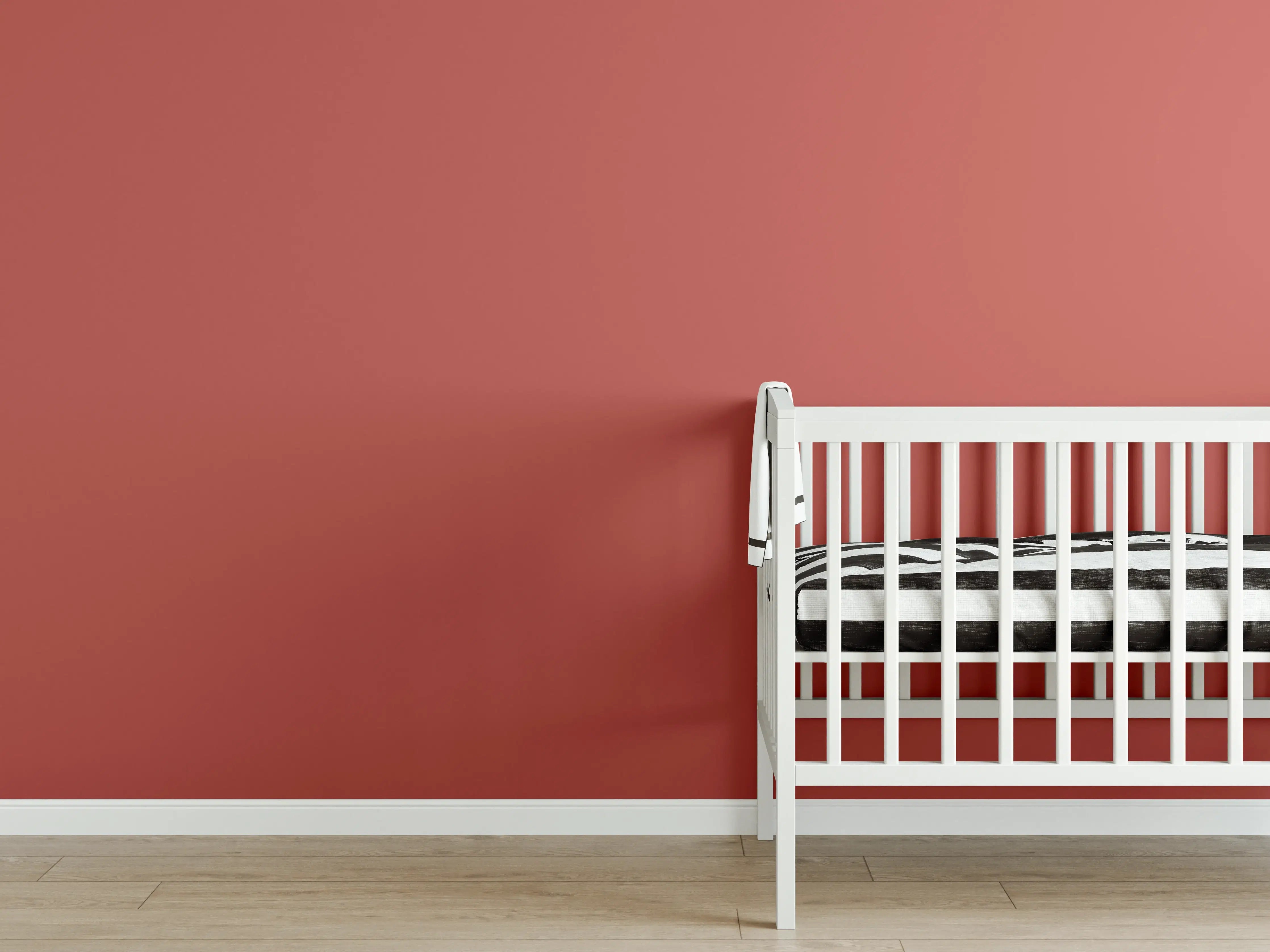 Babyzimmer Wandgestaltung - RAL 3033 (Perlrosa)