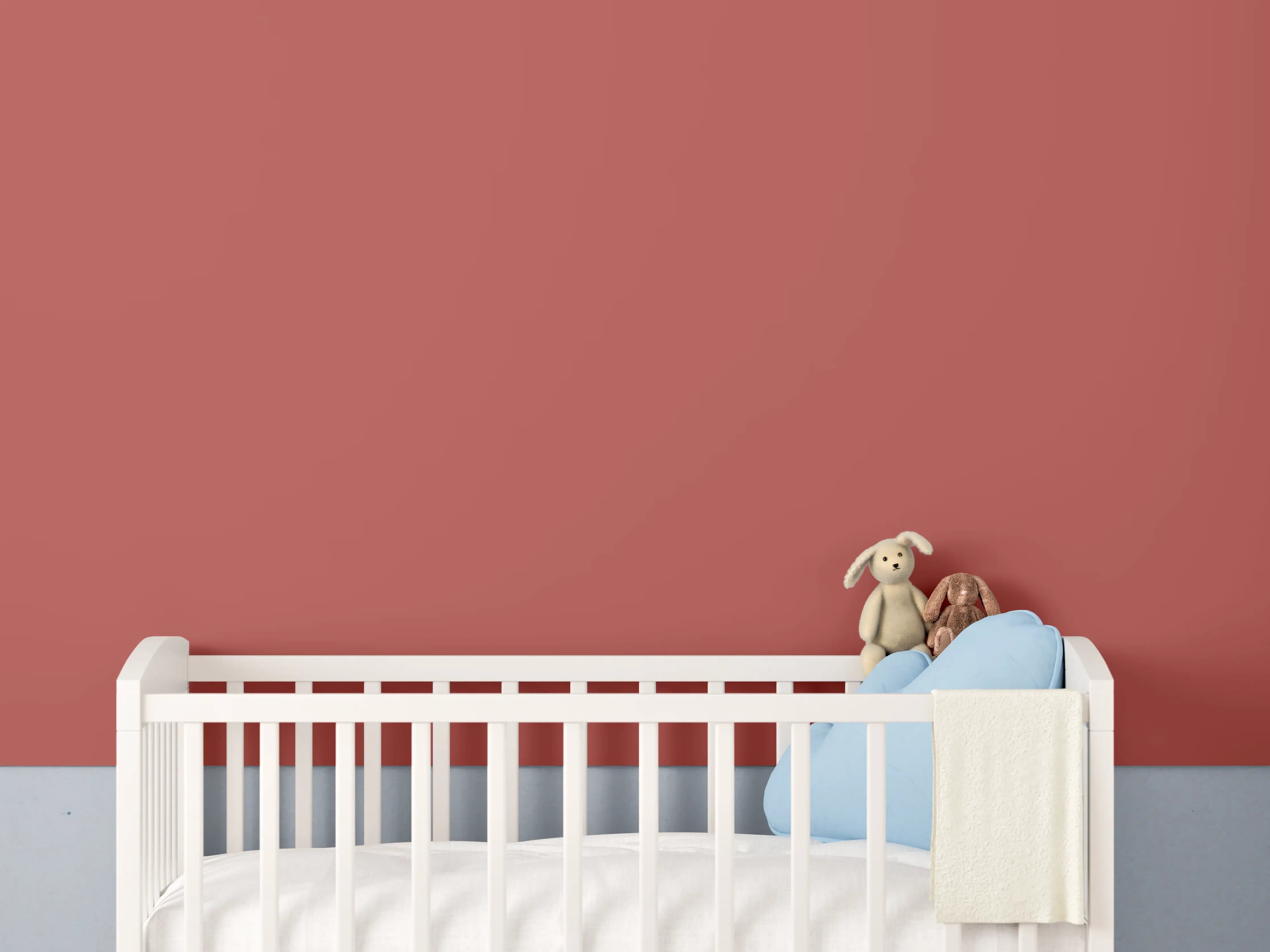 Babyzimmer Wandgestaltung - RAL 3033 (Perlrosa)
