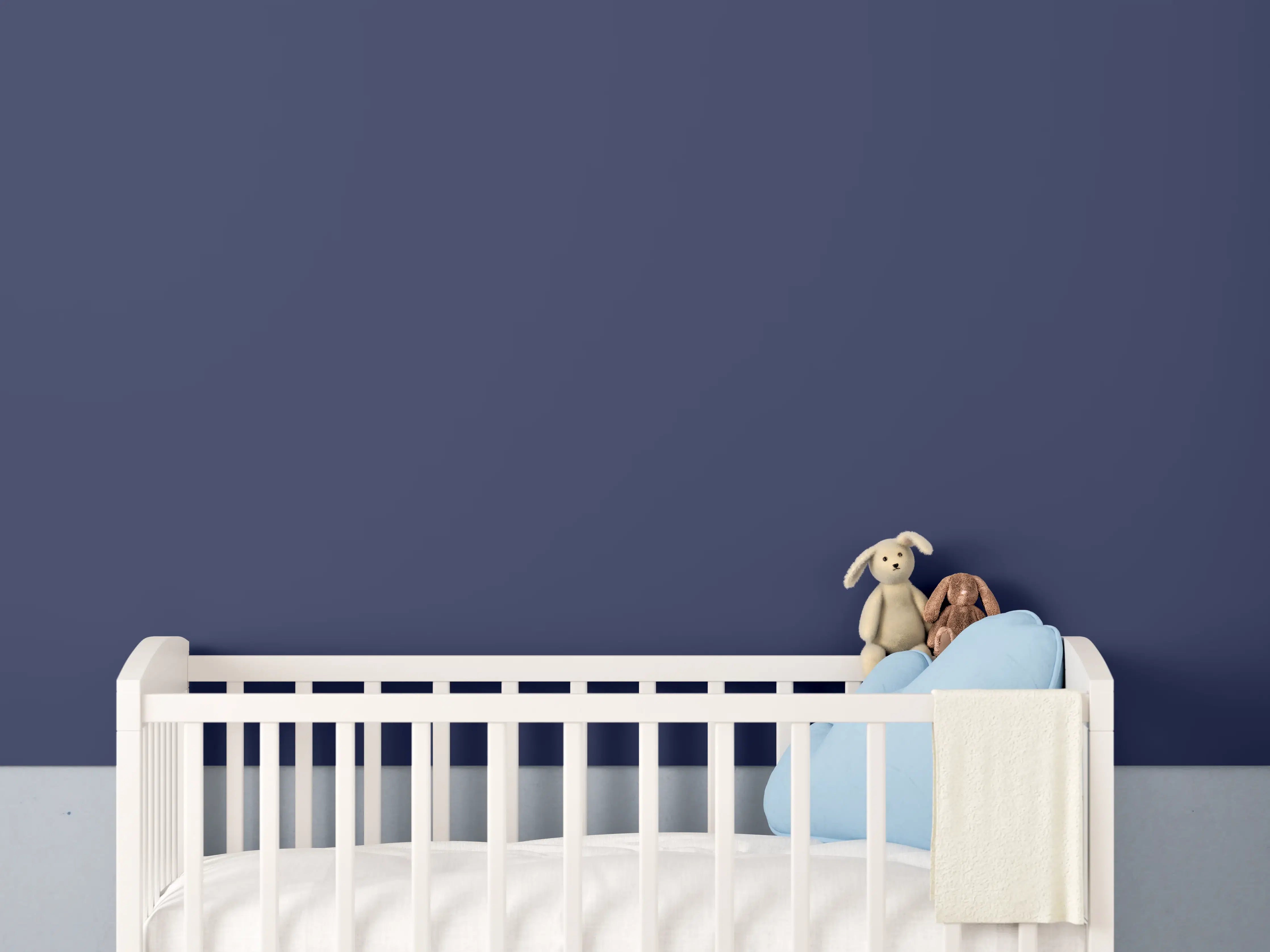 Babyzimmer Wandgestaltung - RAL 5013 (Kobaltblau)