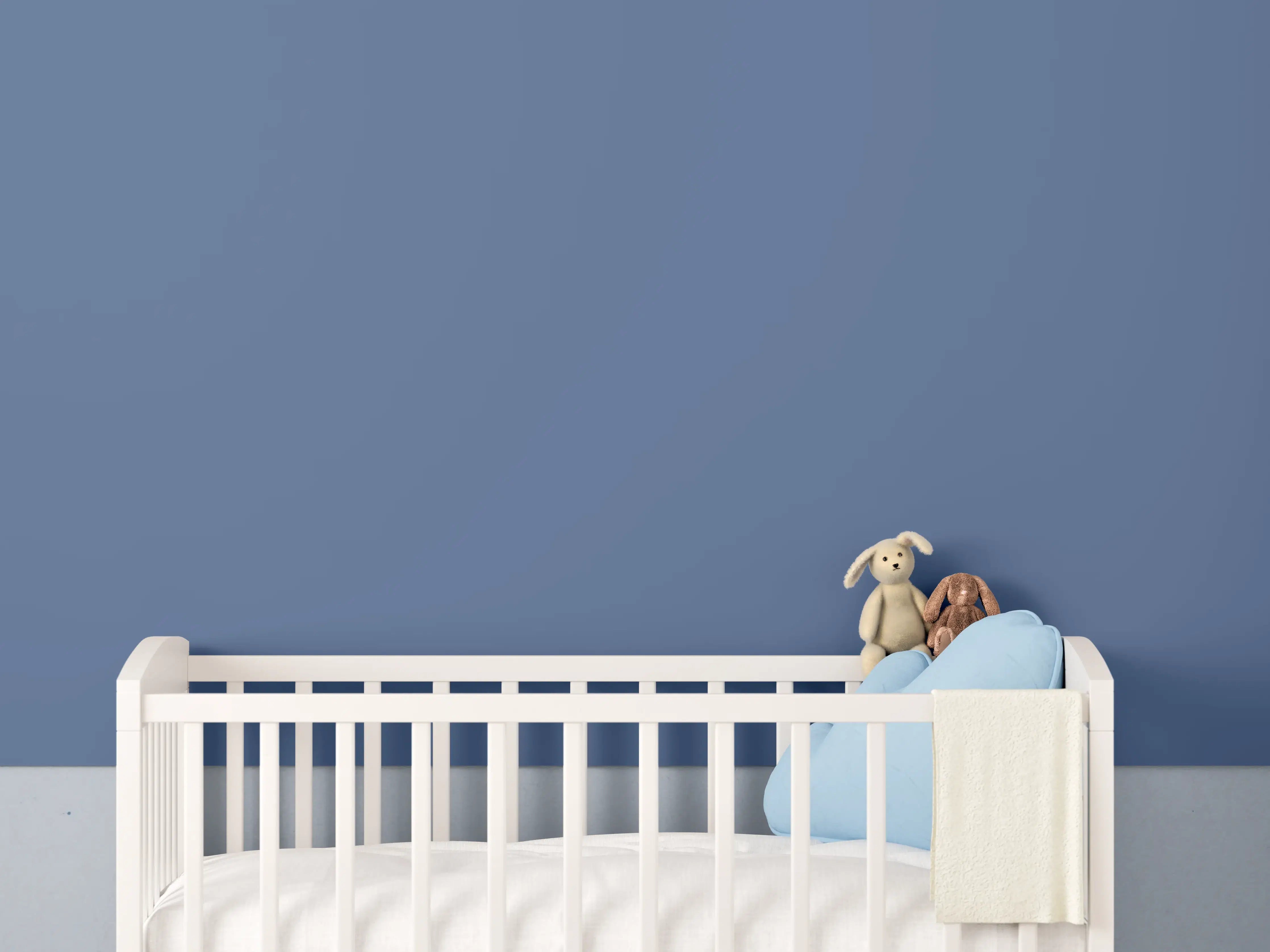 Babyzimmer Wandgestaltung - RAL 5023 (Entferntes Blau)