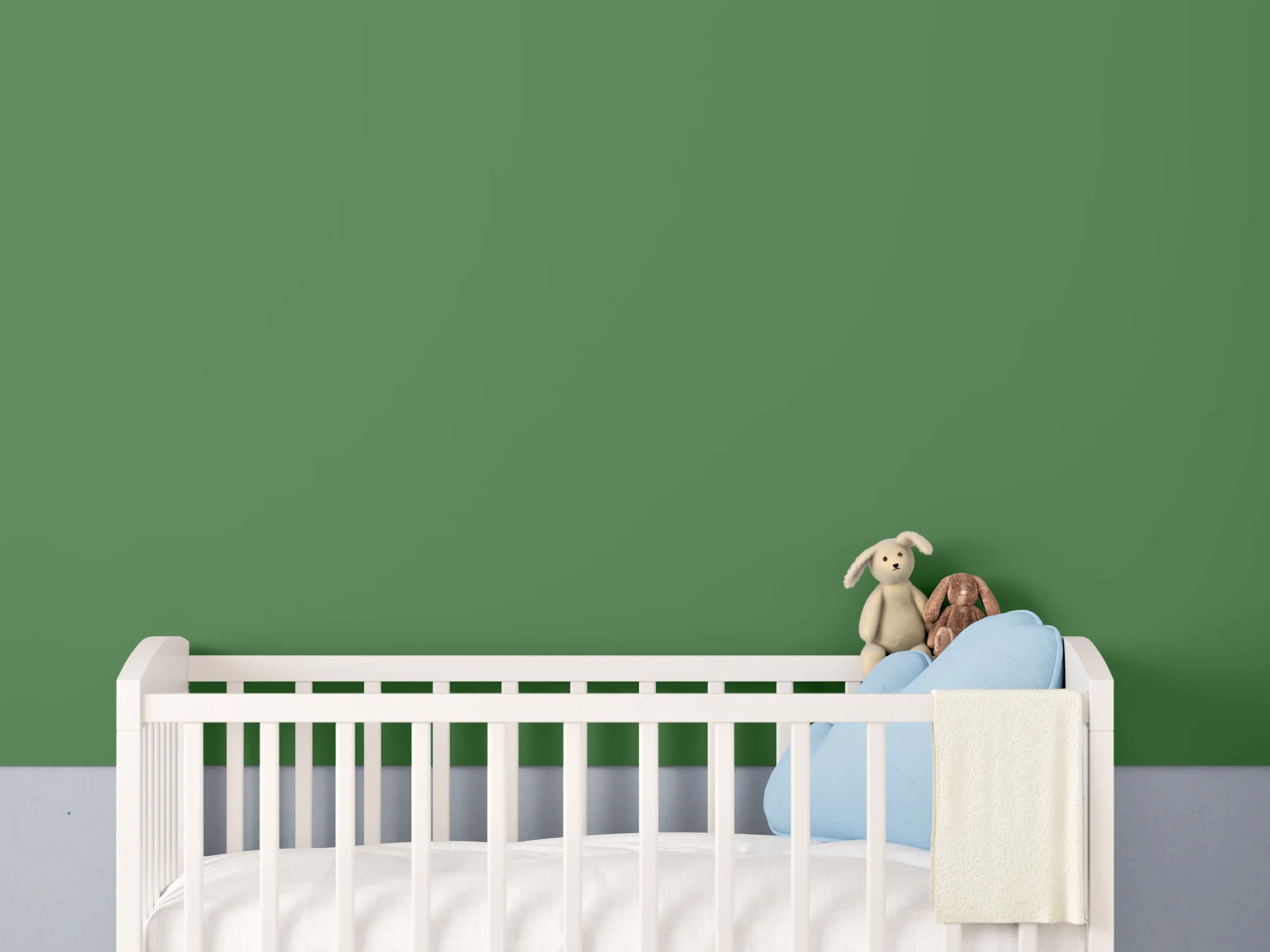 Babyzimmer Wandgestaltung - RAL 6010 (Grasgrün)