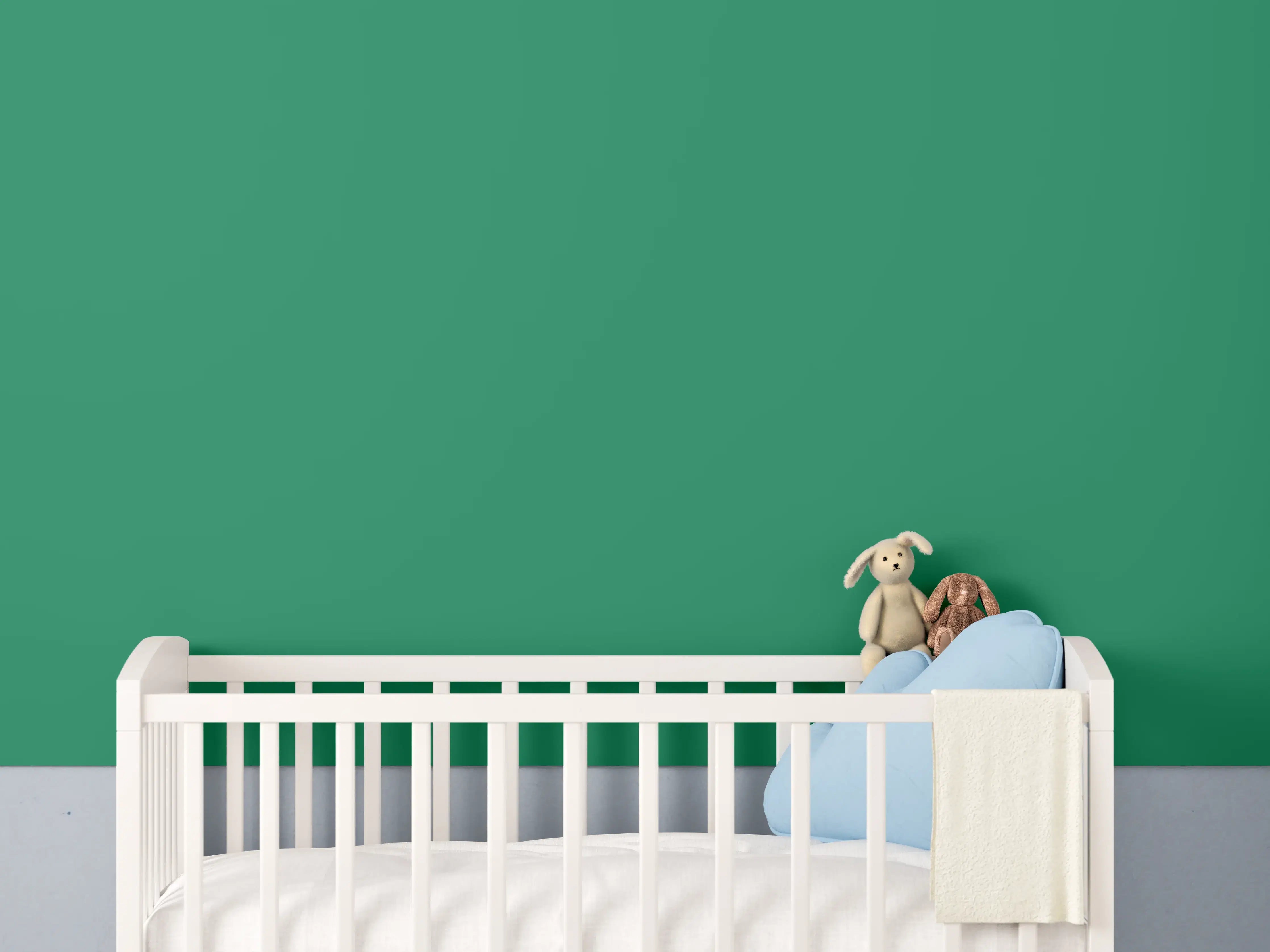 Babyzimmer Wandgestaltung - RAL 6032 (Signalgrün)