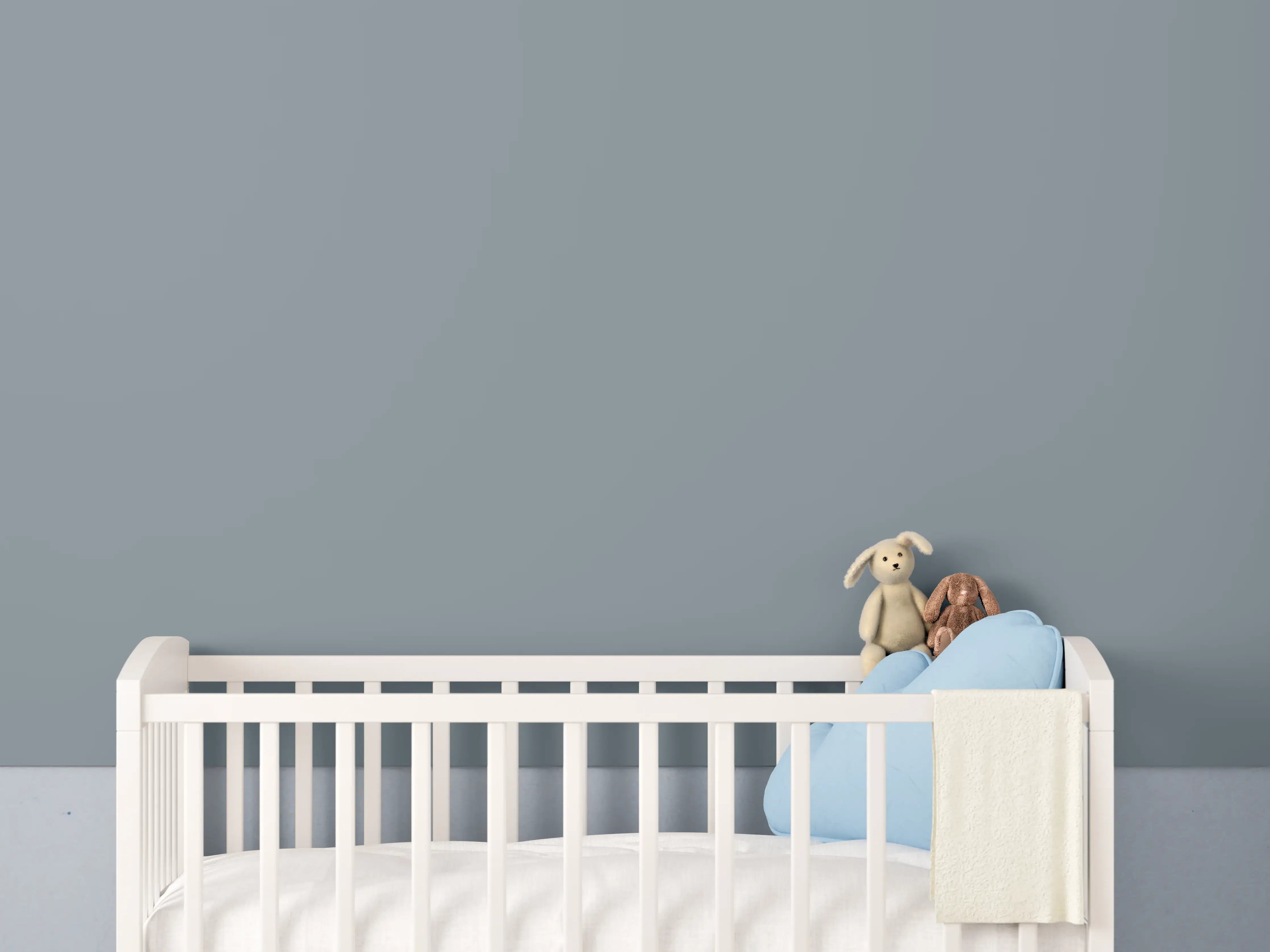 Babyzimmer Wandgestaltung - RAL 7000 (Eichhörnchengrau)