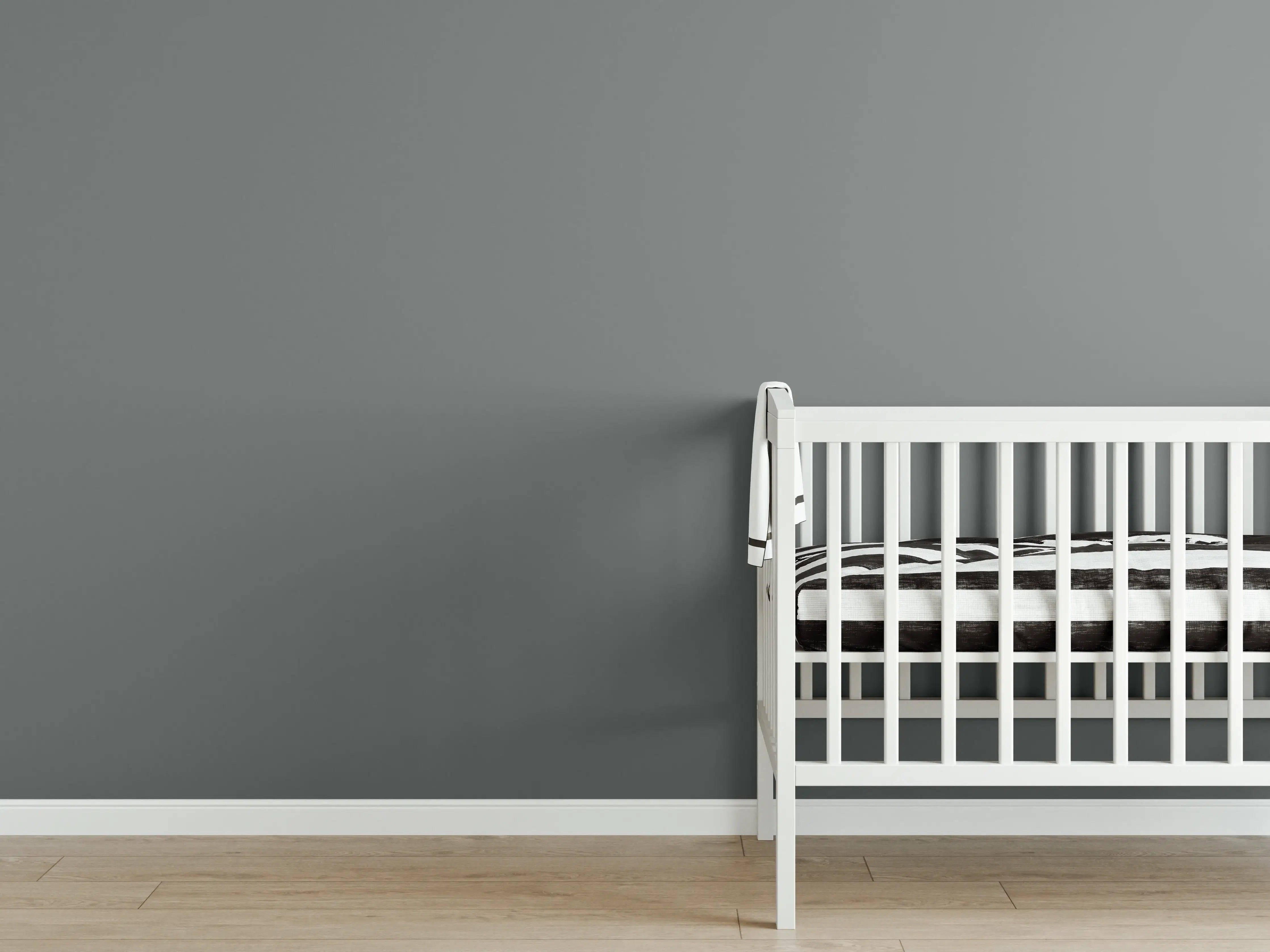 Babyzimmer Wandgestaltung - RAL 7005 (Mausgrau)