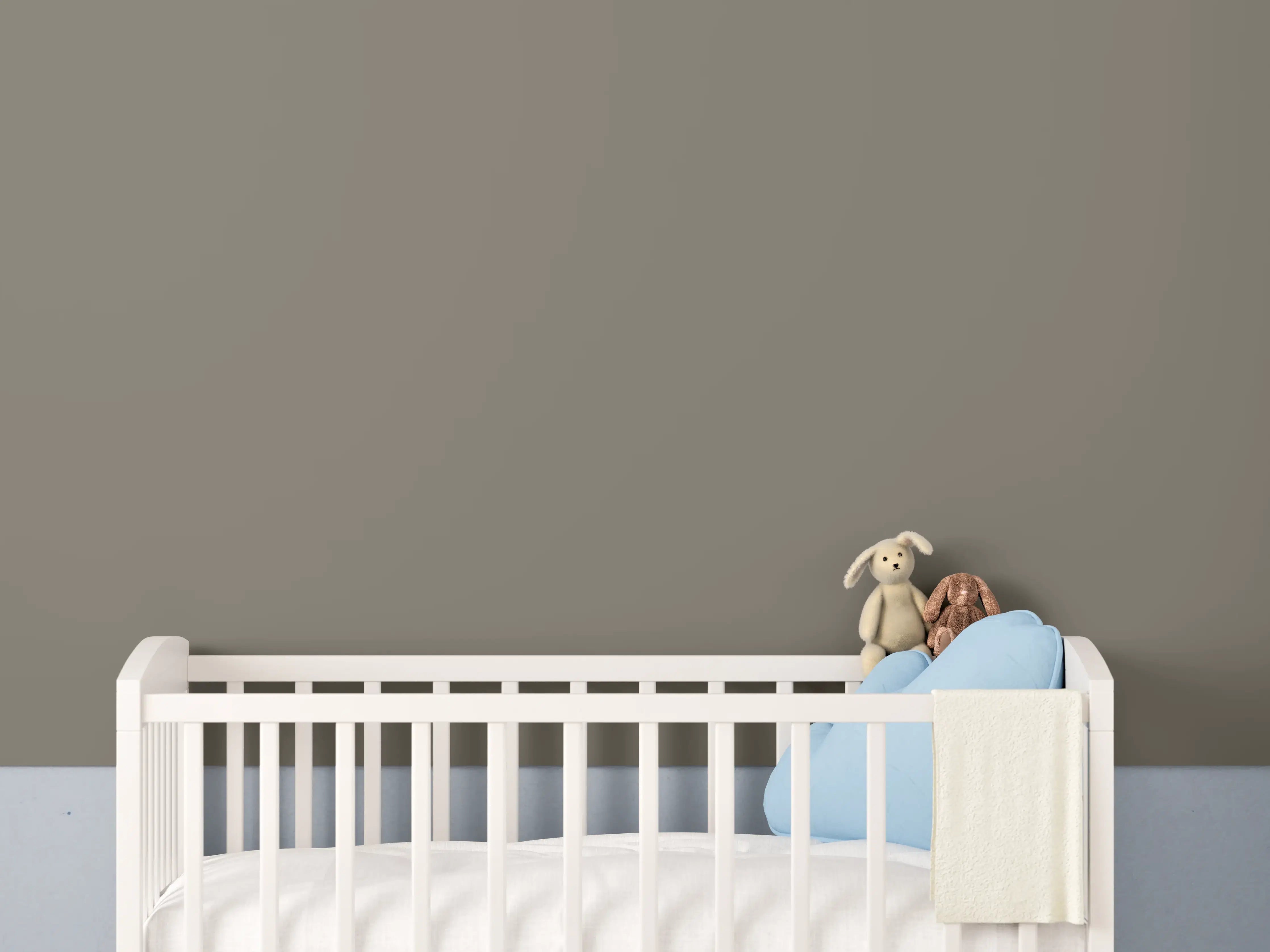 Babyzimmer Wandgestaltung - RAL 7006 (Beigegrau)