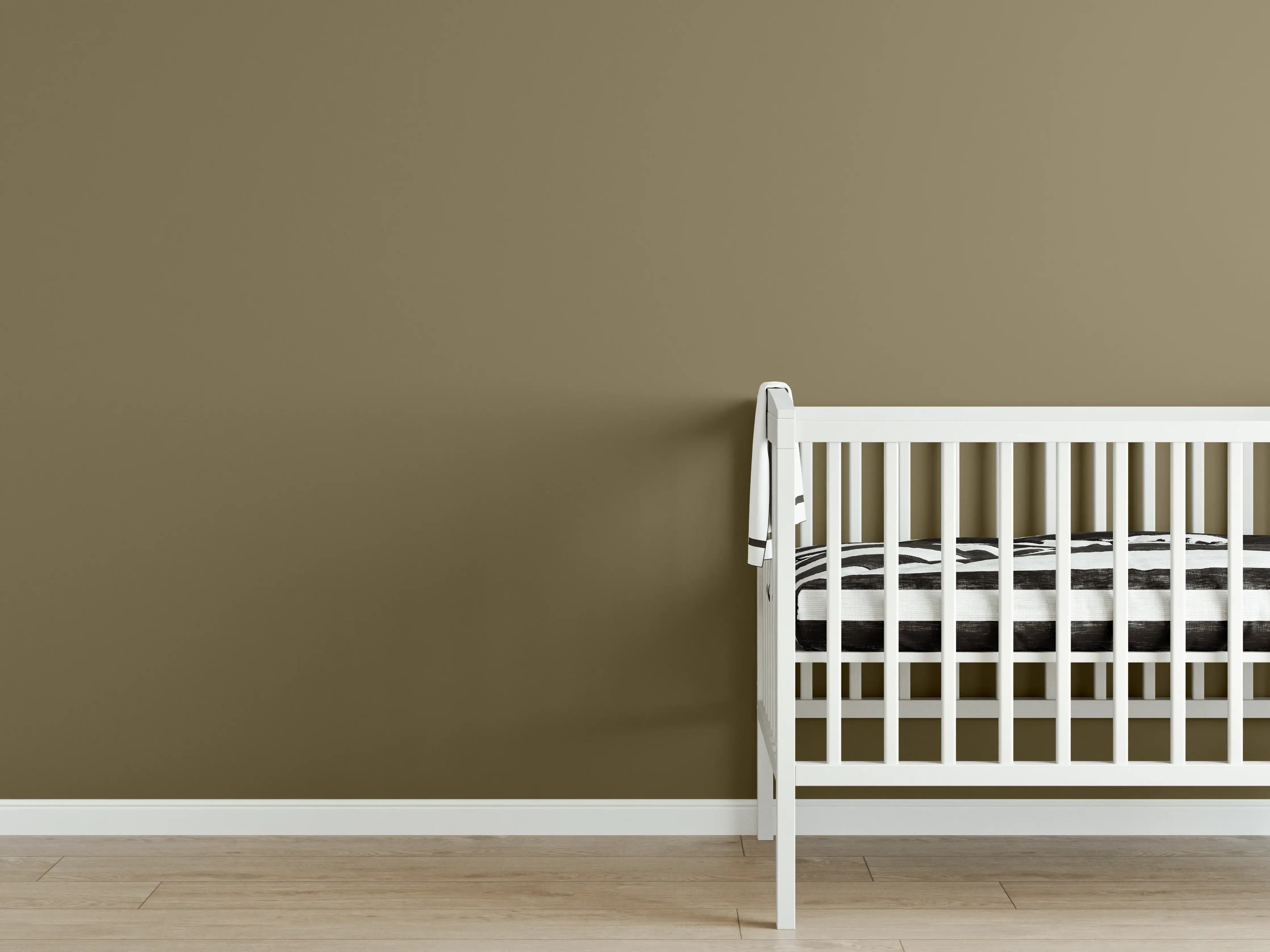 Babyzimmer Wandgestaltung - RAL 7008 (Khaki grau)