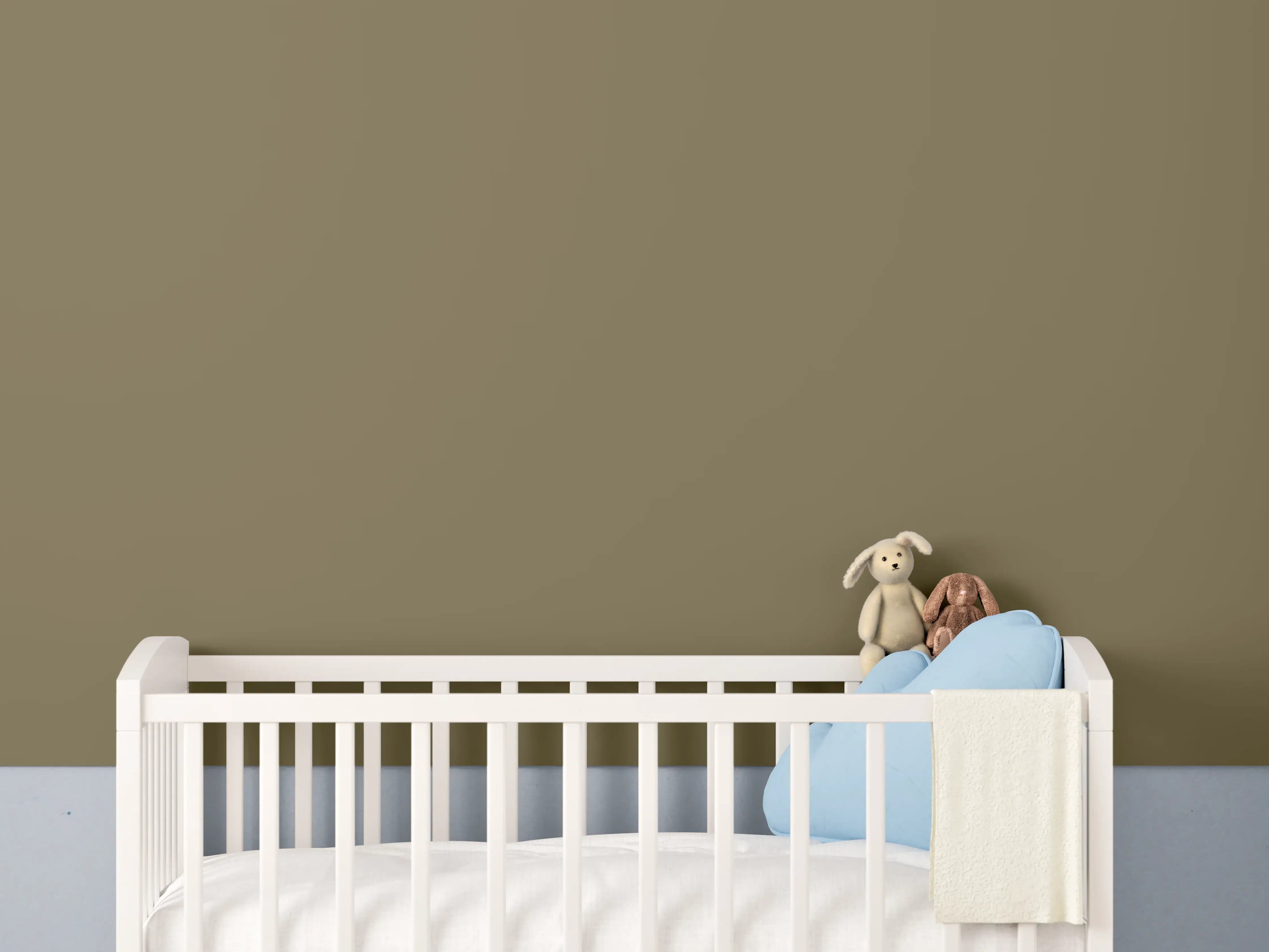 Babyzimmer Wandgestaltung - RAL 7008 (Khaki grau)