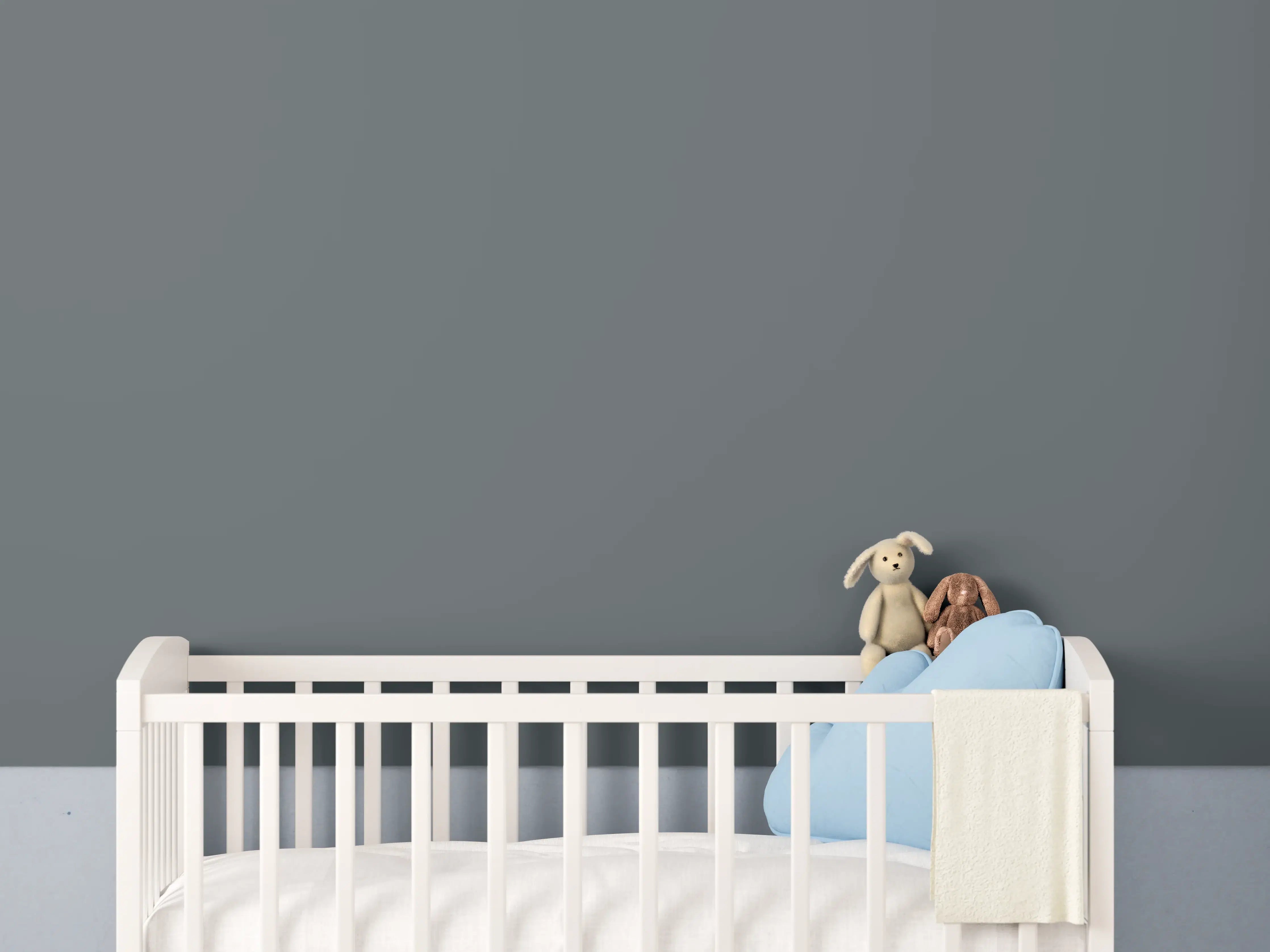 Babyzimmer Wandgestaltung - RAL 7012 (Basaltgrau)