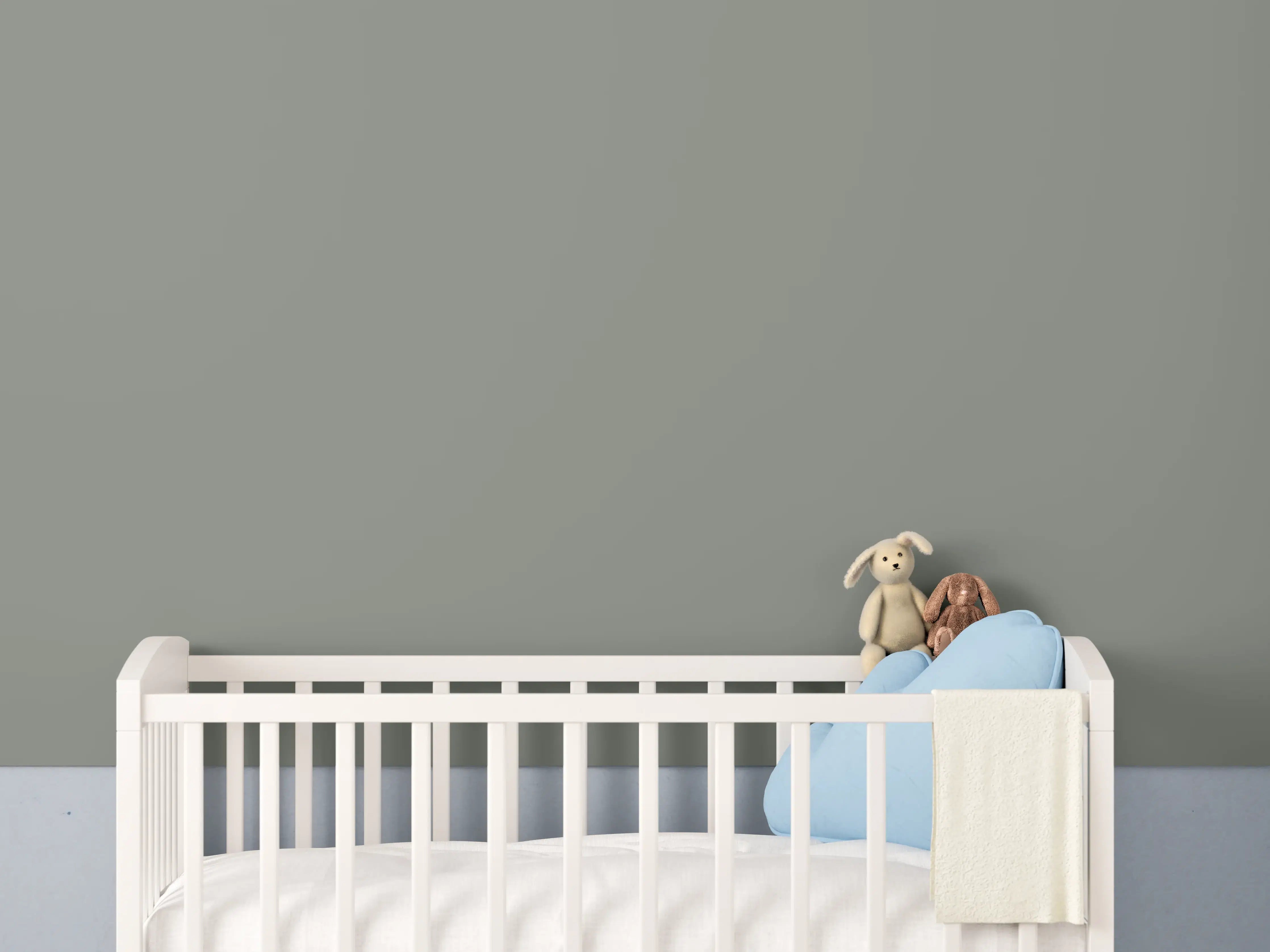 Babyzimmer Wandgestaltung - RAL 7023 (Betongrau)