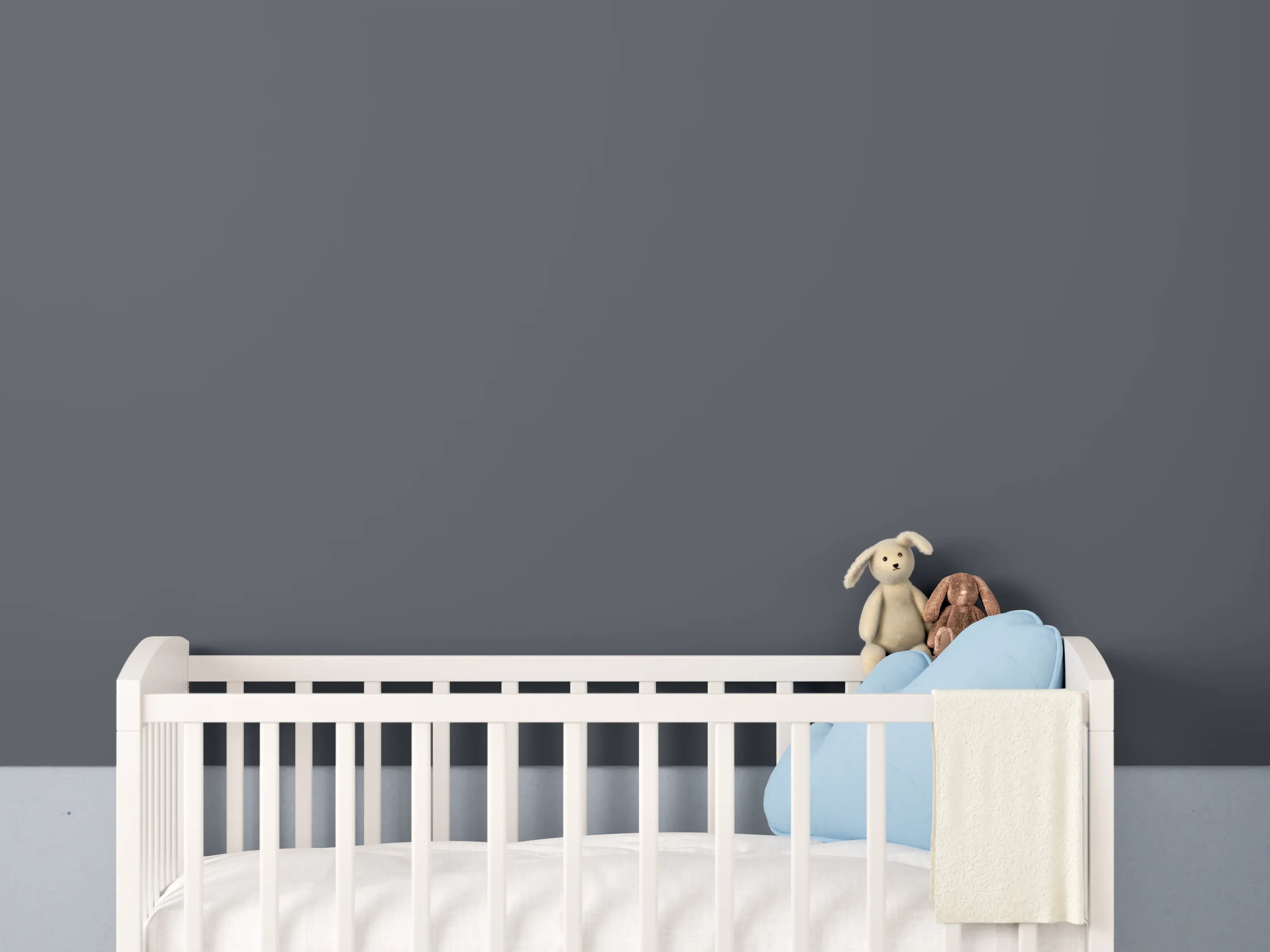 Babyzimmer Wandgestaltung - RAL 7024 (Graphitgrau)