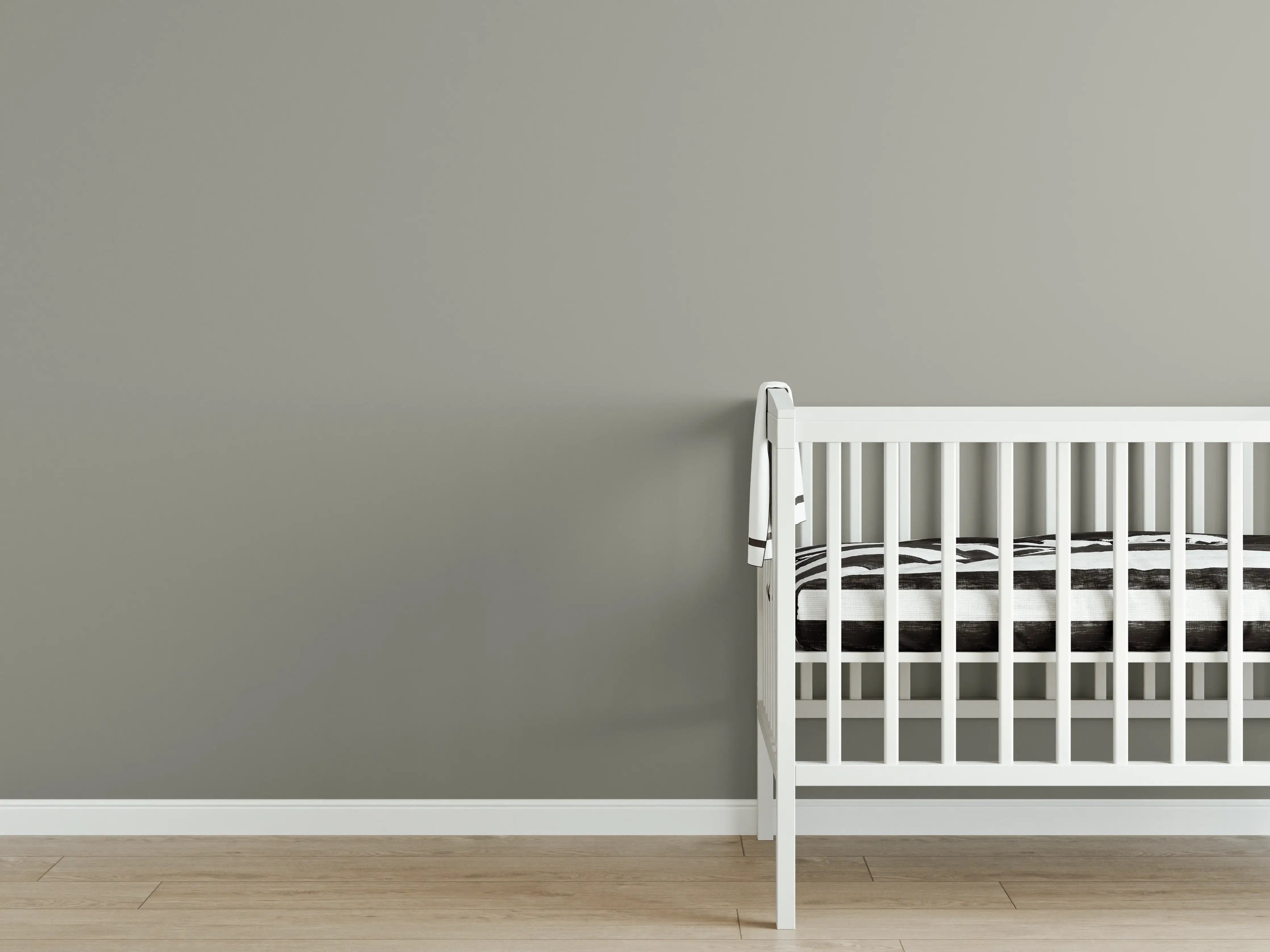 Babyzimmer Wandgestaltung - RAL 7030 (Steingrau)