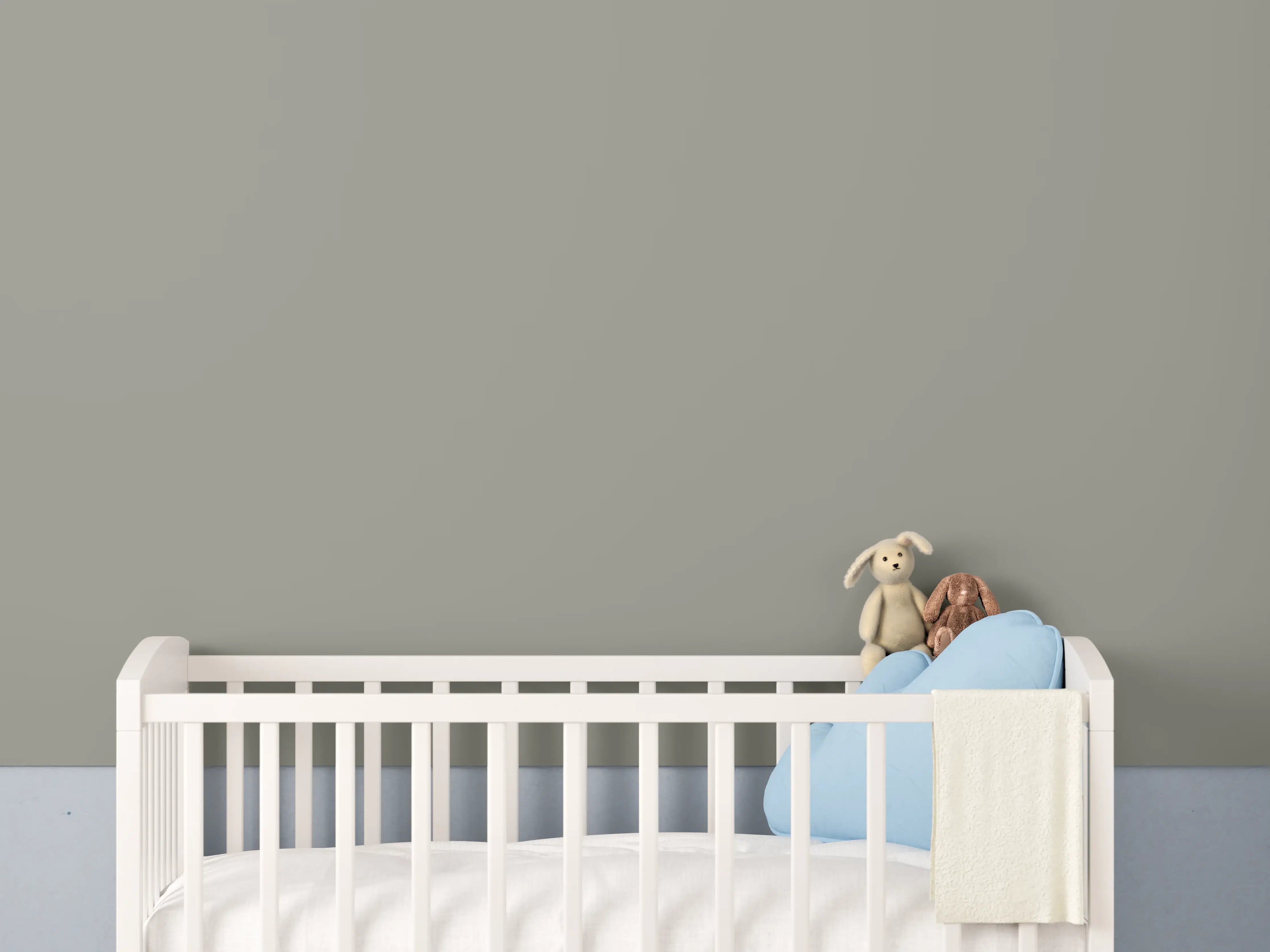 Babyzimmer Wandgestaltung - RAL 7030 (Steingrau)